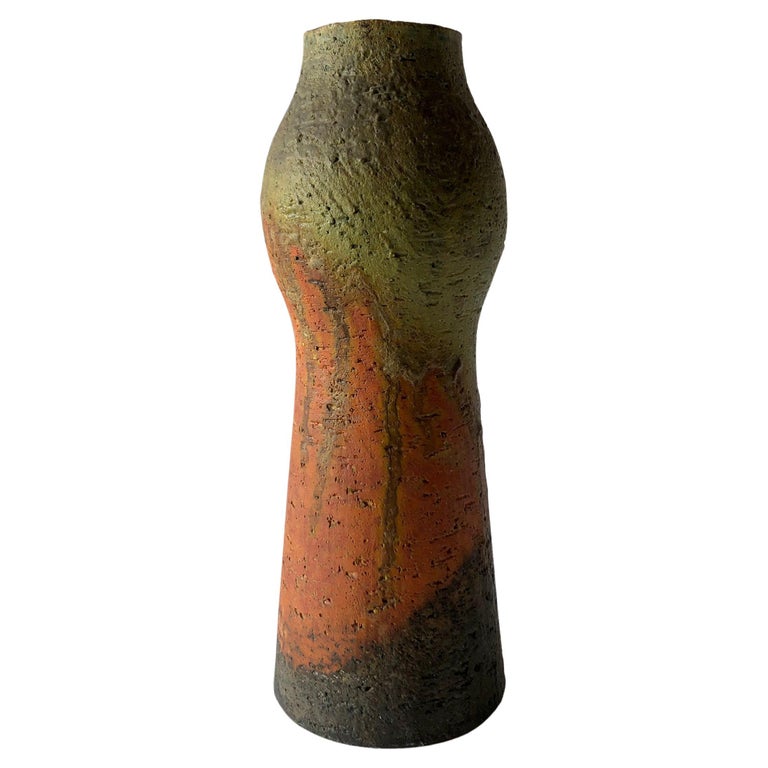 Marcello Fantoni Italian Modernist Drip Vase with Matte Glaze For Sale
