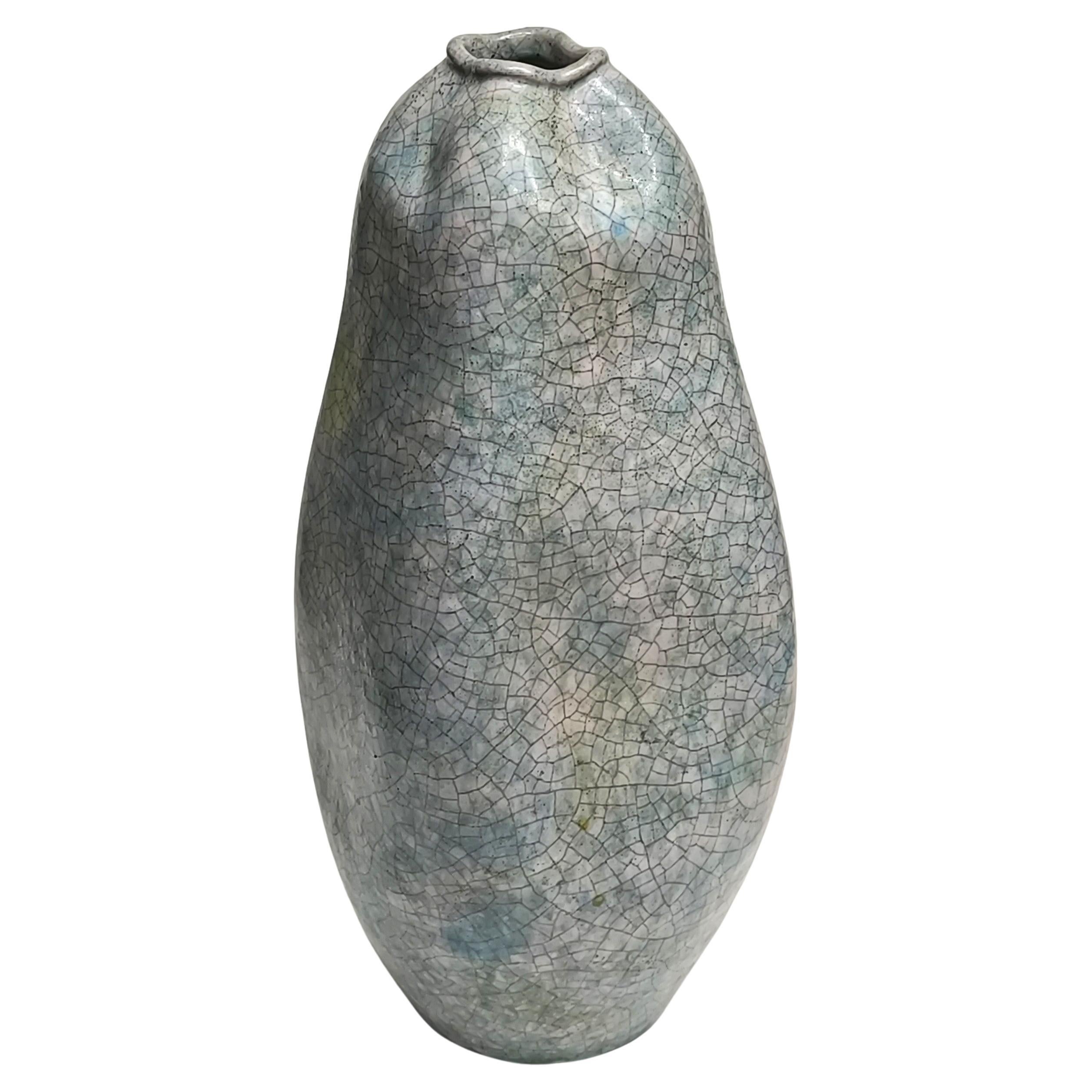 Vase sculptural italien en céramique à glaçure craquelée de Marcello Fantoni, milieu du XXe siècle en vente 6