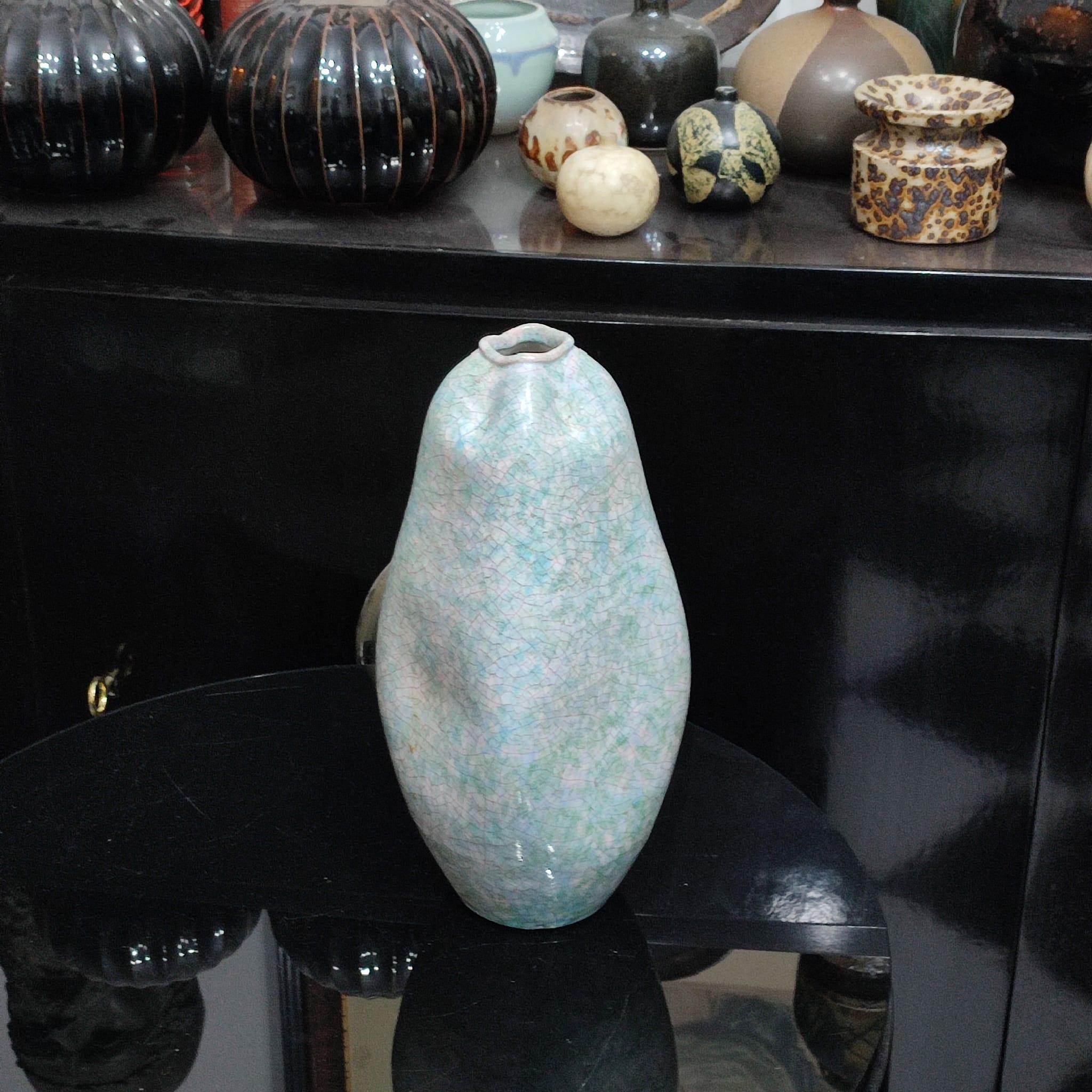 Vase sculptural italien en céramique à glaçure craquelée de Marcello Fantoni, milieu du XXe siècle en vente 8