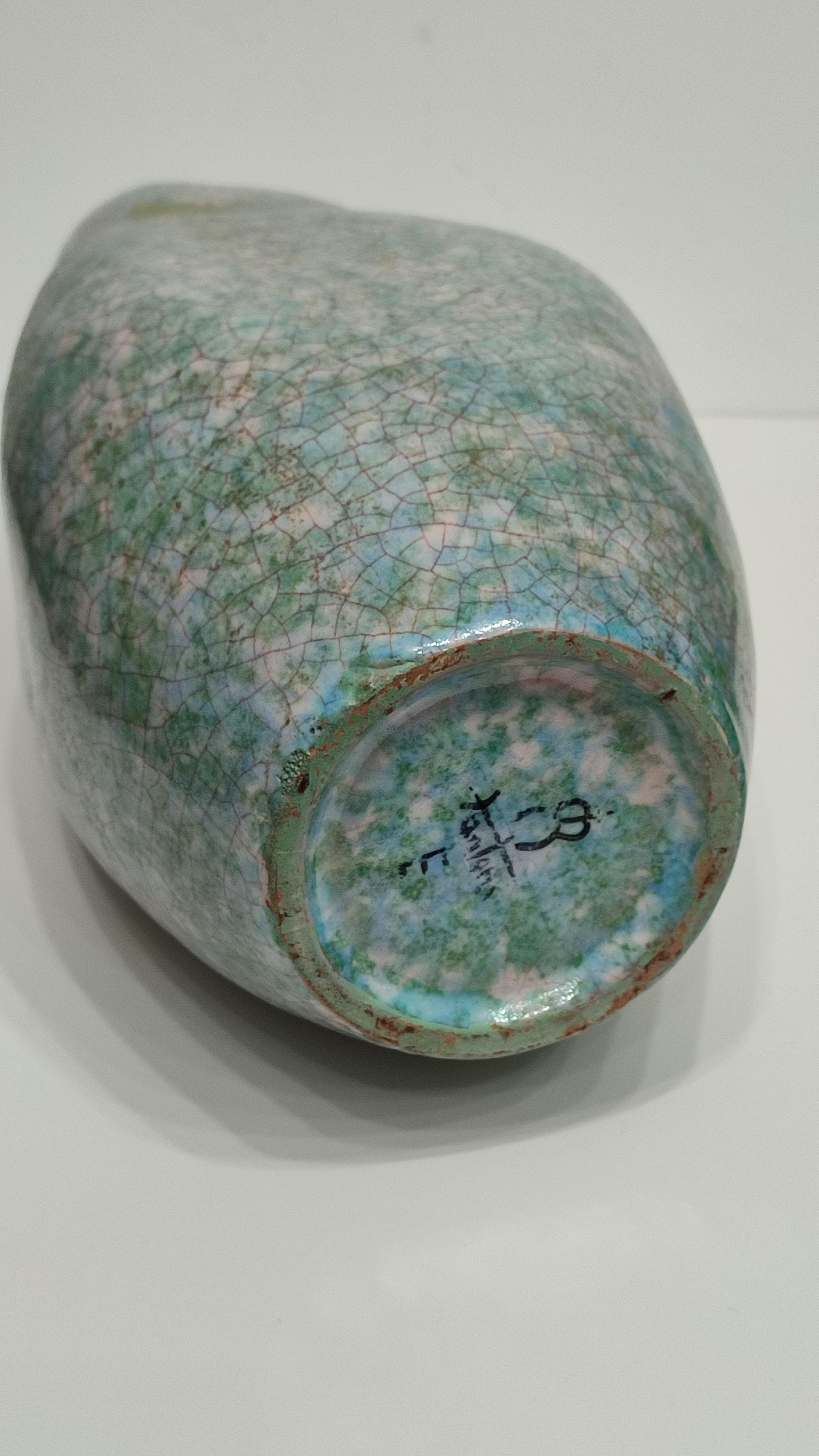 Vase sculptural italien en céramique à glaçure craquelée de Marcello Fantoni, milieu du XXe siècle en vente 2