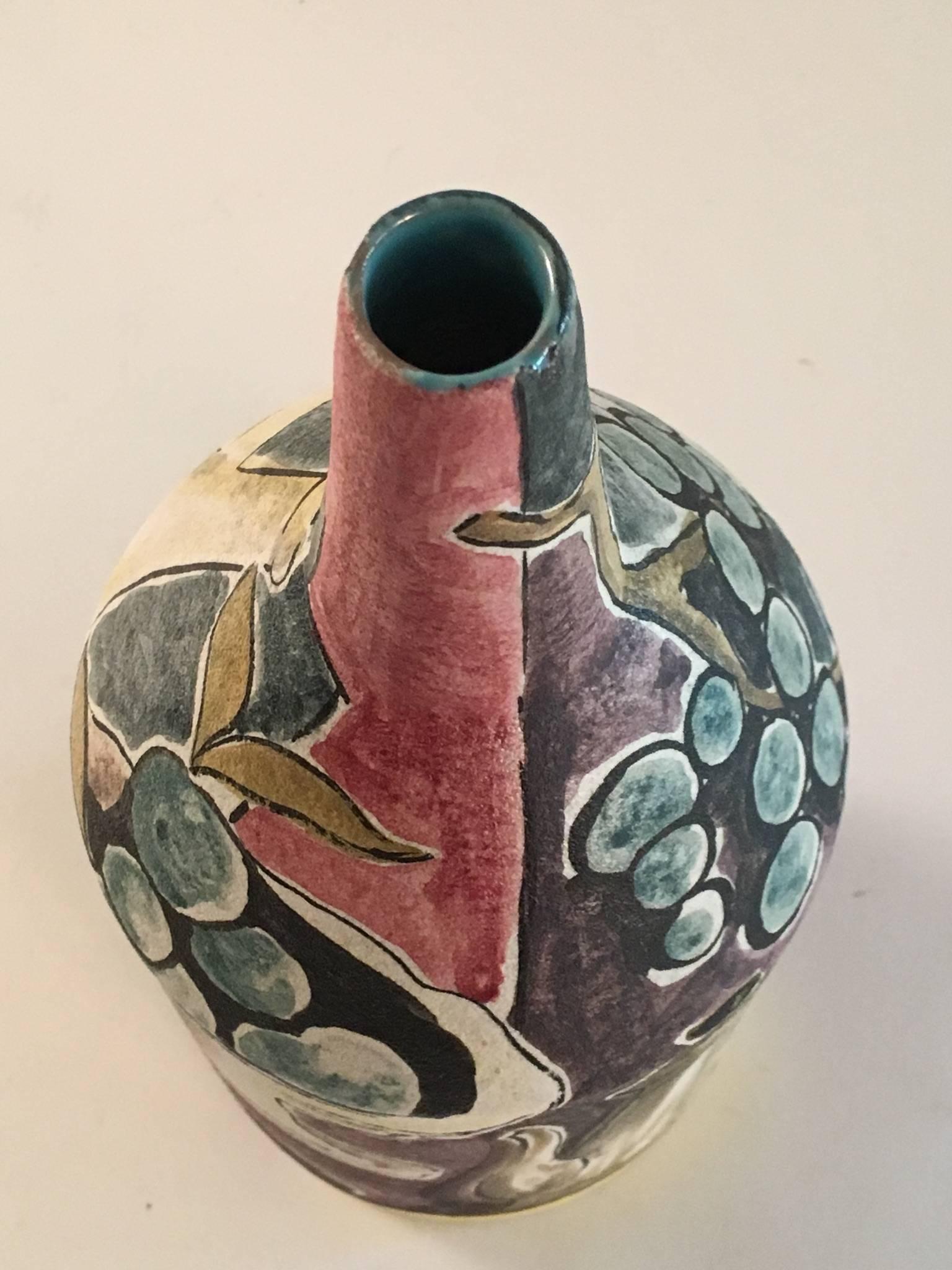 Hand-Crafted Marcello Fantoni Italy 1955 Bottle Vase Still Life For Sale