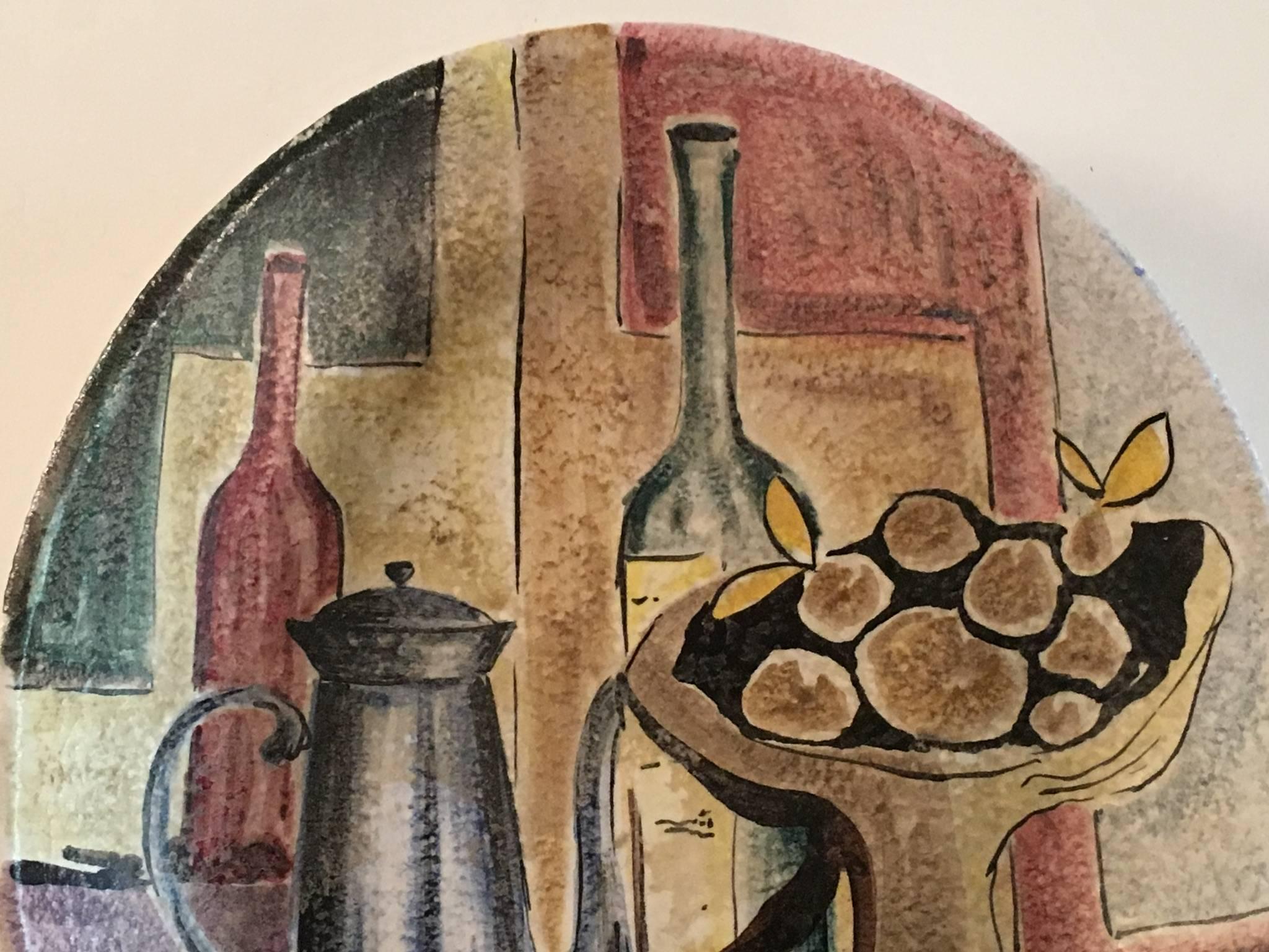Marcello Fantoni Italia Placa mural Naturaleza muerta, hacia 1950 Moderno de mediados de siglo en venta