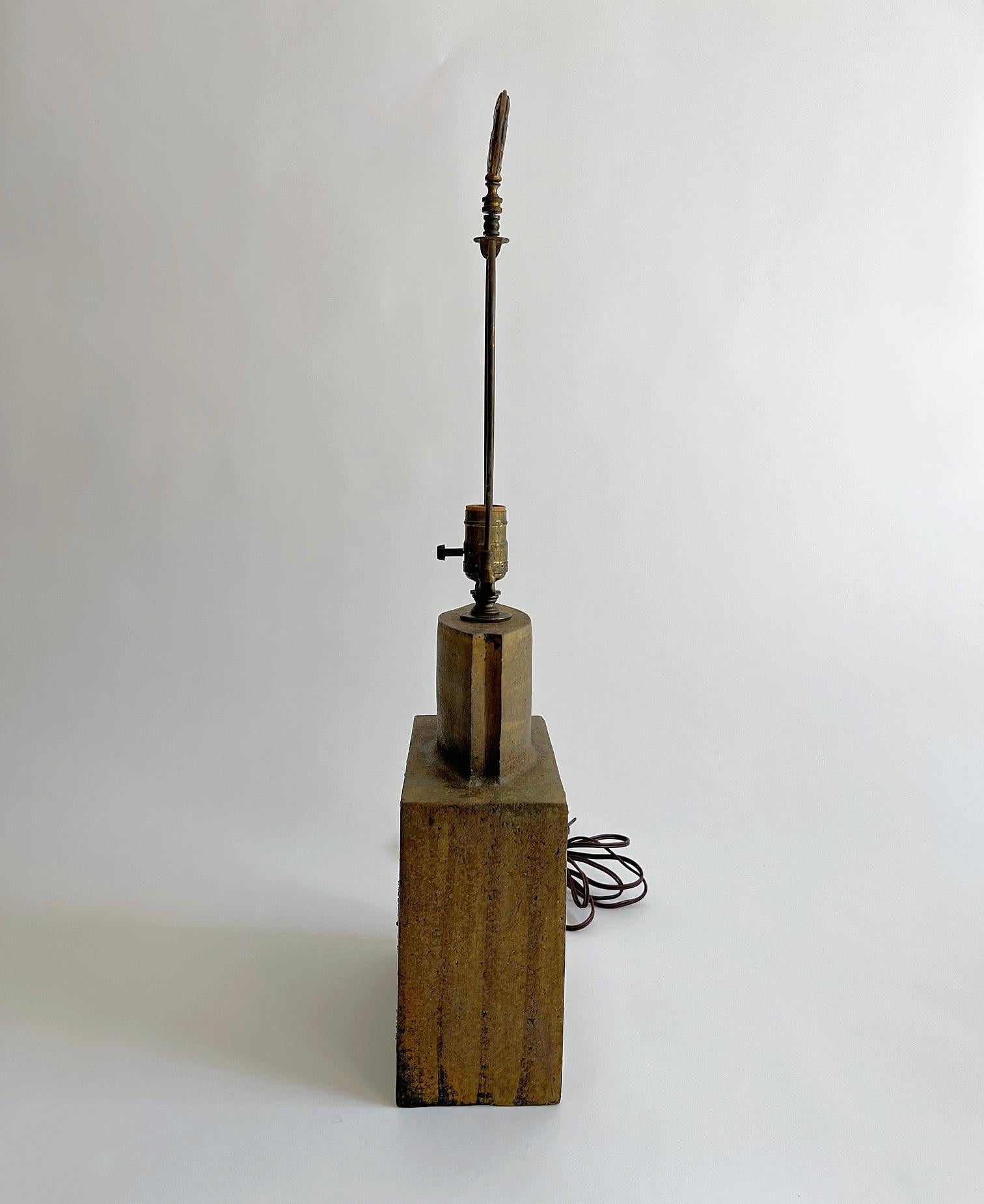 Marcello Fantoni Lampe, Keramik, Grün, Gelb, Erdtöne, 1970er Jahre (Ende des 20. Jahrhunderts) im Angebot