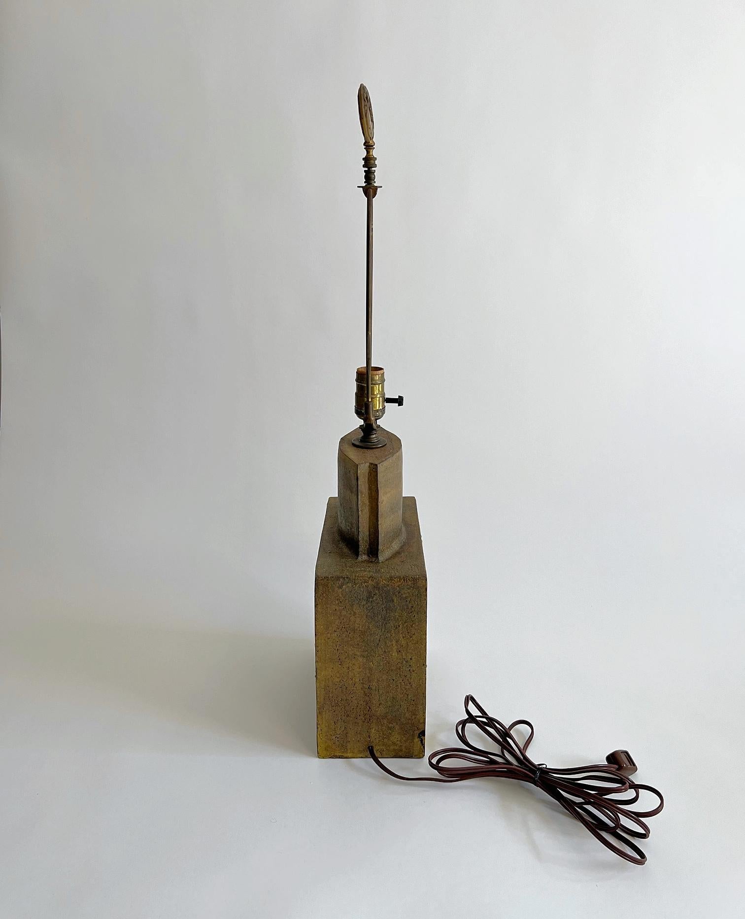 Marcello Fantoni Lampe, Keramik, Grün, Gelb, Erdtöne, 1970er Jahre im Angebot 1