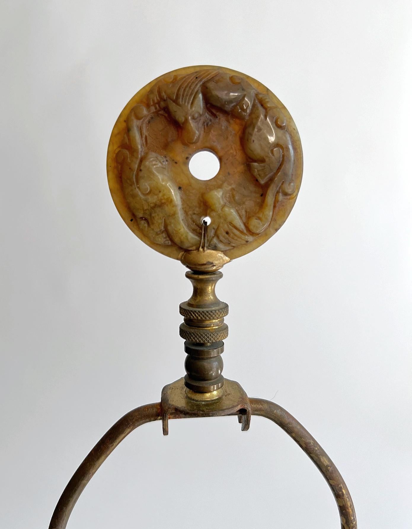 Marcello Fantoni Lampe, Keramik, Grün, Gelb, Erdtöne, 1970er Jahre im Angebot 2