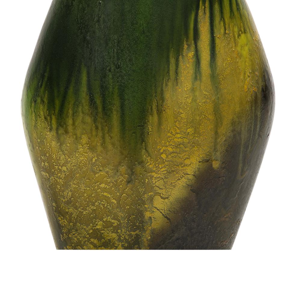  Marcello Fantoni Lamp, Ceramic, Green, Yellow, Earth Tones, Signed For Sale 2