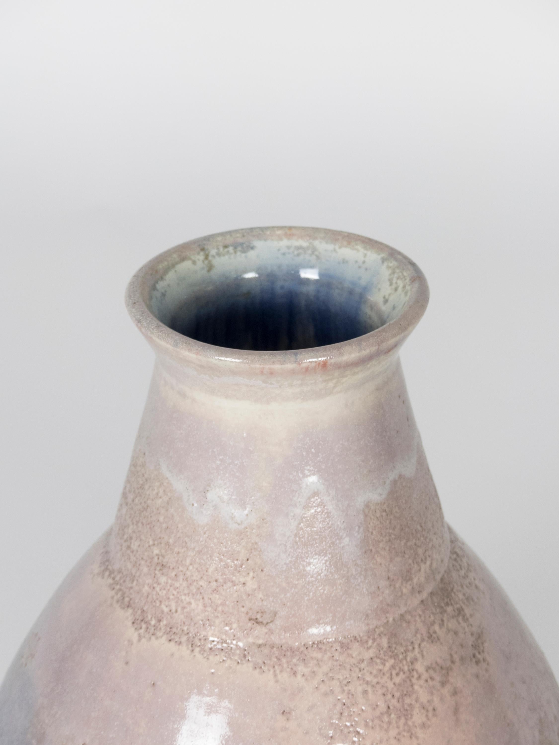 Marcello Fantoni Large Signed Brutalist Polychrome Ceramic Vase, 1960s In Good Condition In Koper, SI