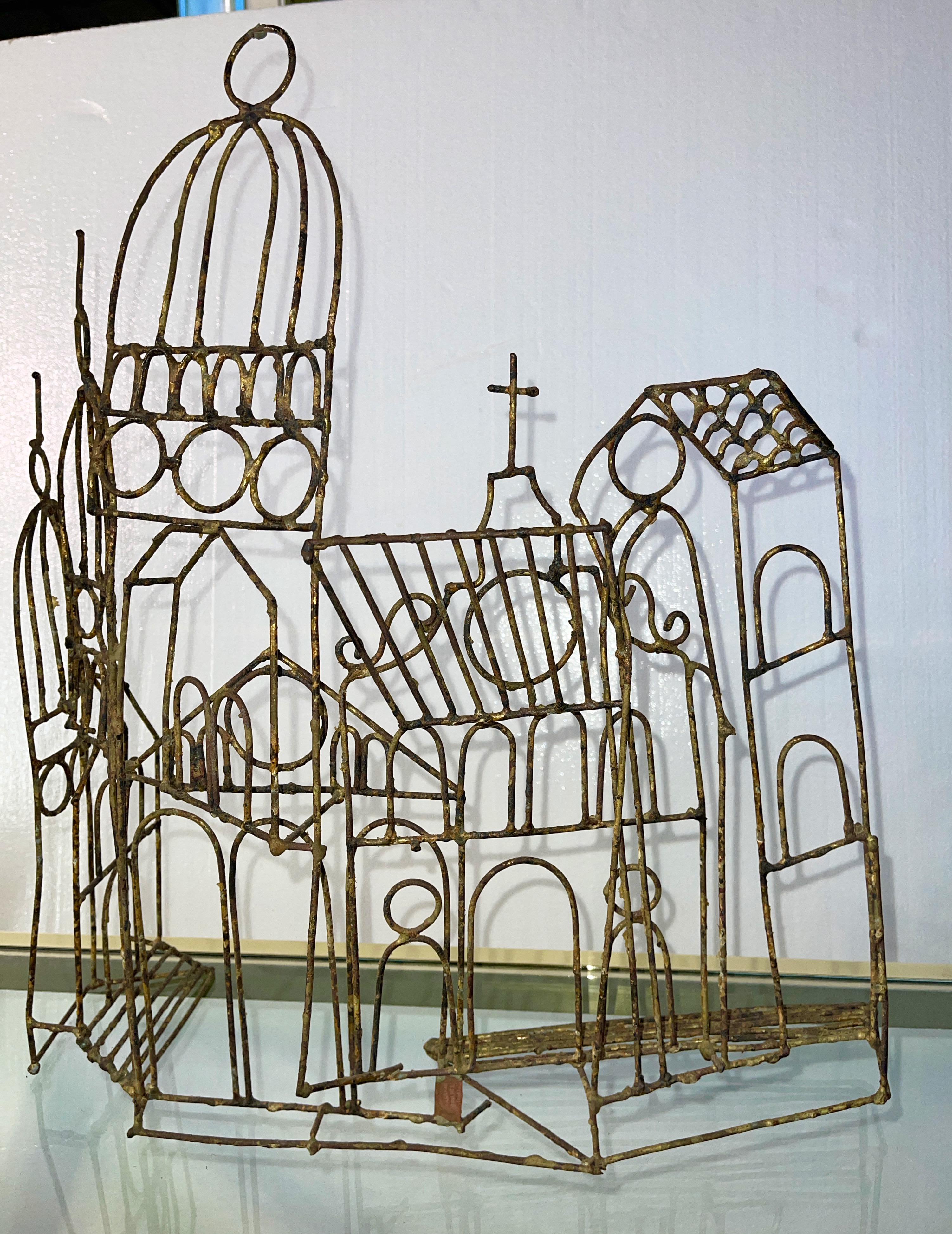Architektonische Skulptur aus Metalldraht von Marcello Fantoni im Angebot 5