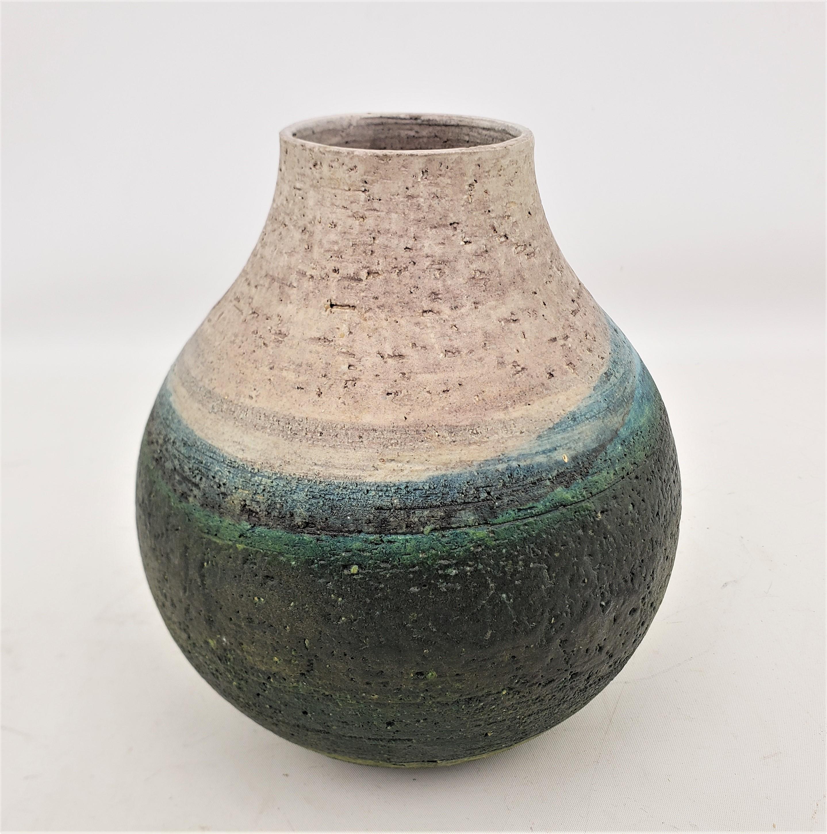 Hand-Crafted Marcello Fantoni Mid-Century Modern Drip Glaze Art Pottery Vase For Sale