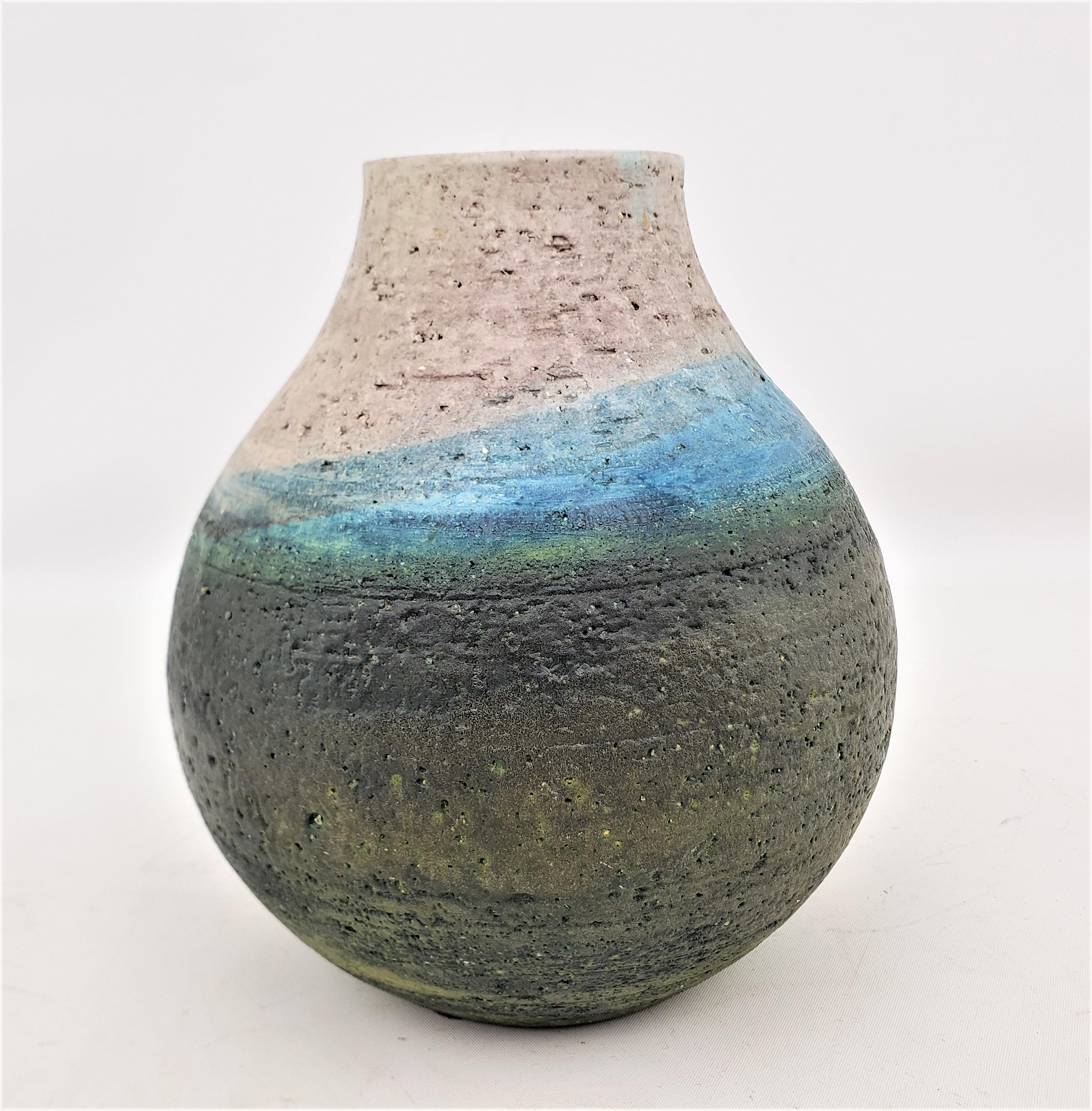 Marcello Fantoni Mid-Century Modern Drip Glaze Art Pottery Vase In Good Condition For Sale In Hamilton, Ontario