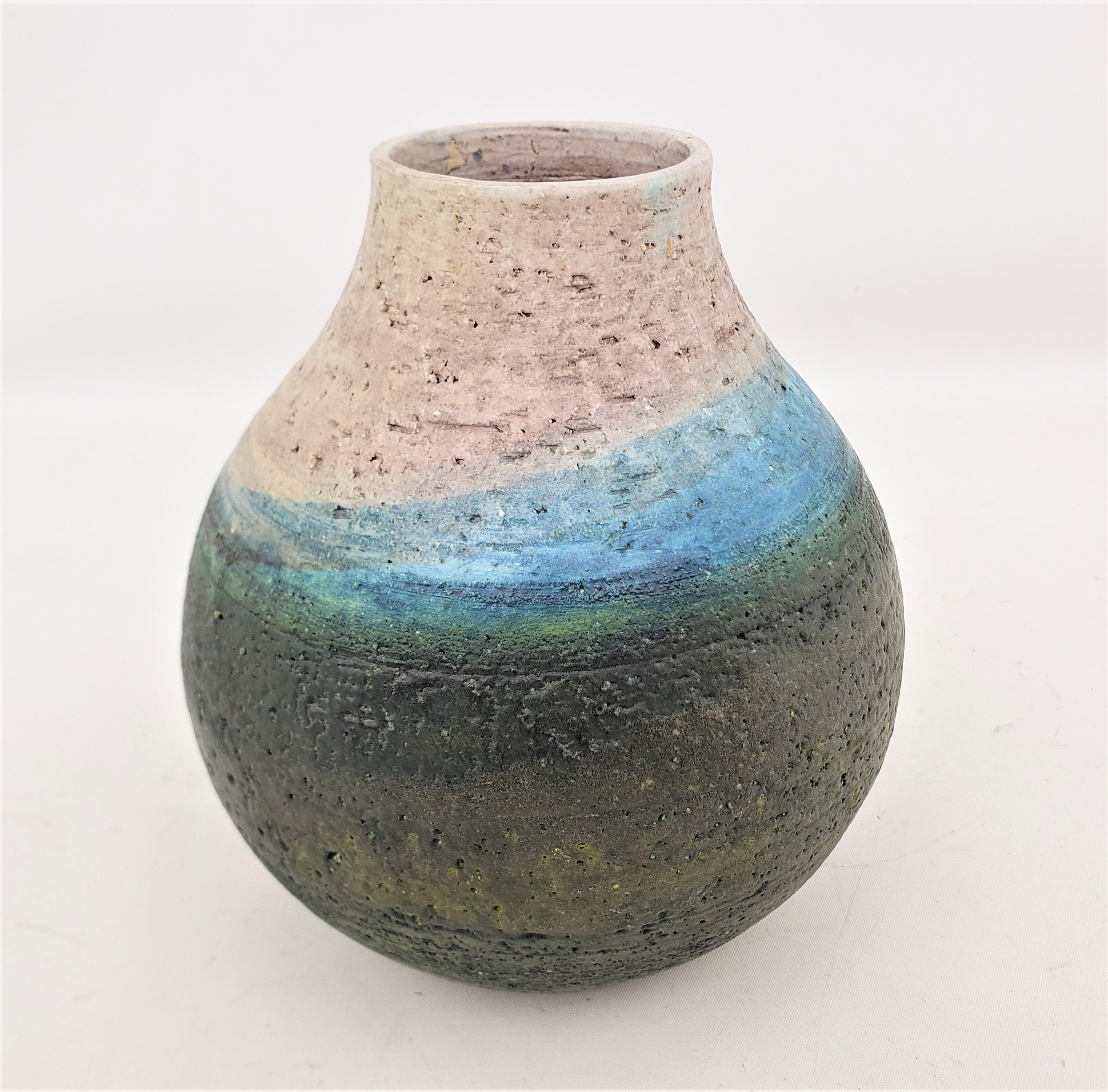 20th Century Marcello Fantoni Mid-Century Modern Drip Glaze Art Pottery Vase For Sale