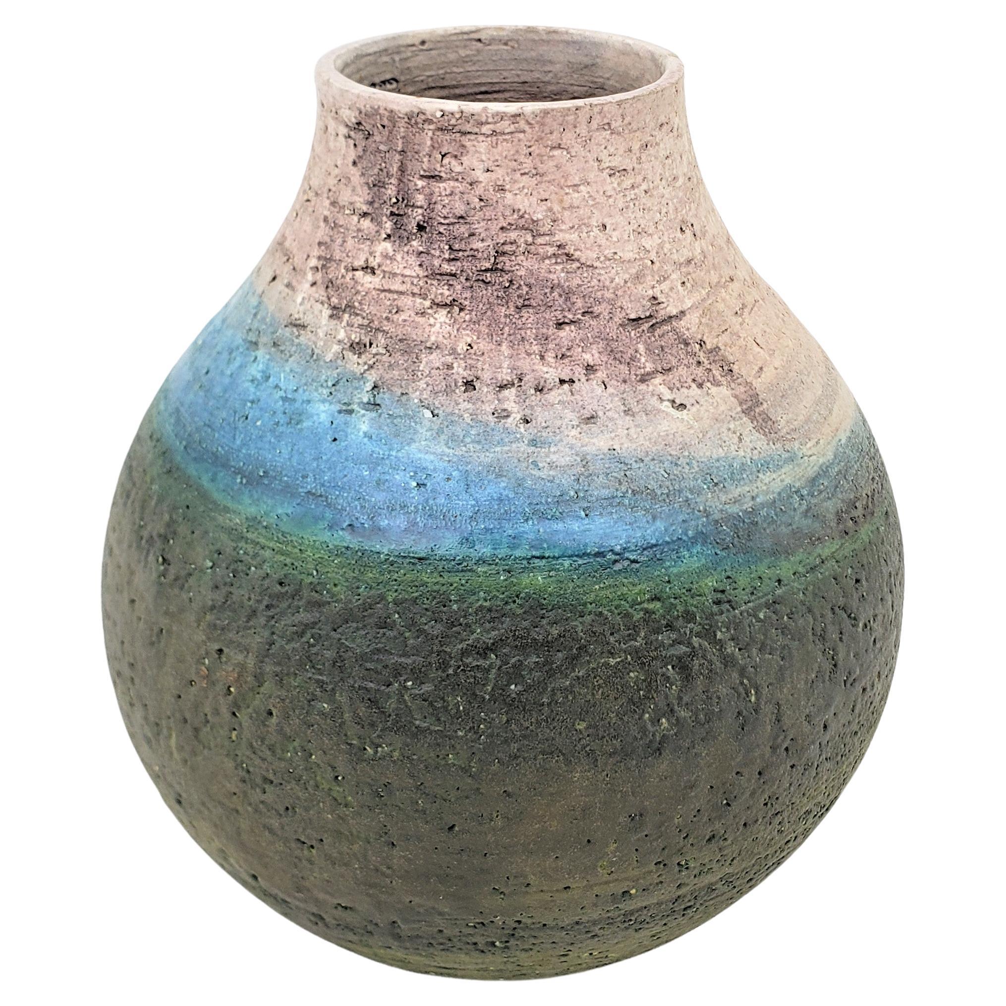 Vase en poterie d'art à glaçure goutte à goutte, mi-siècle moderne, Marcello Fantoni