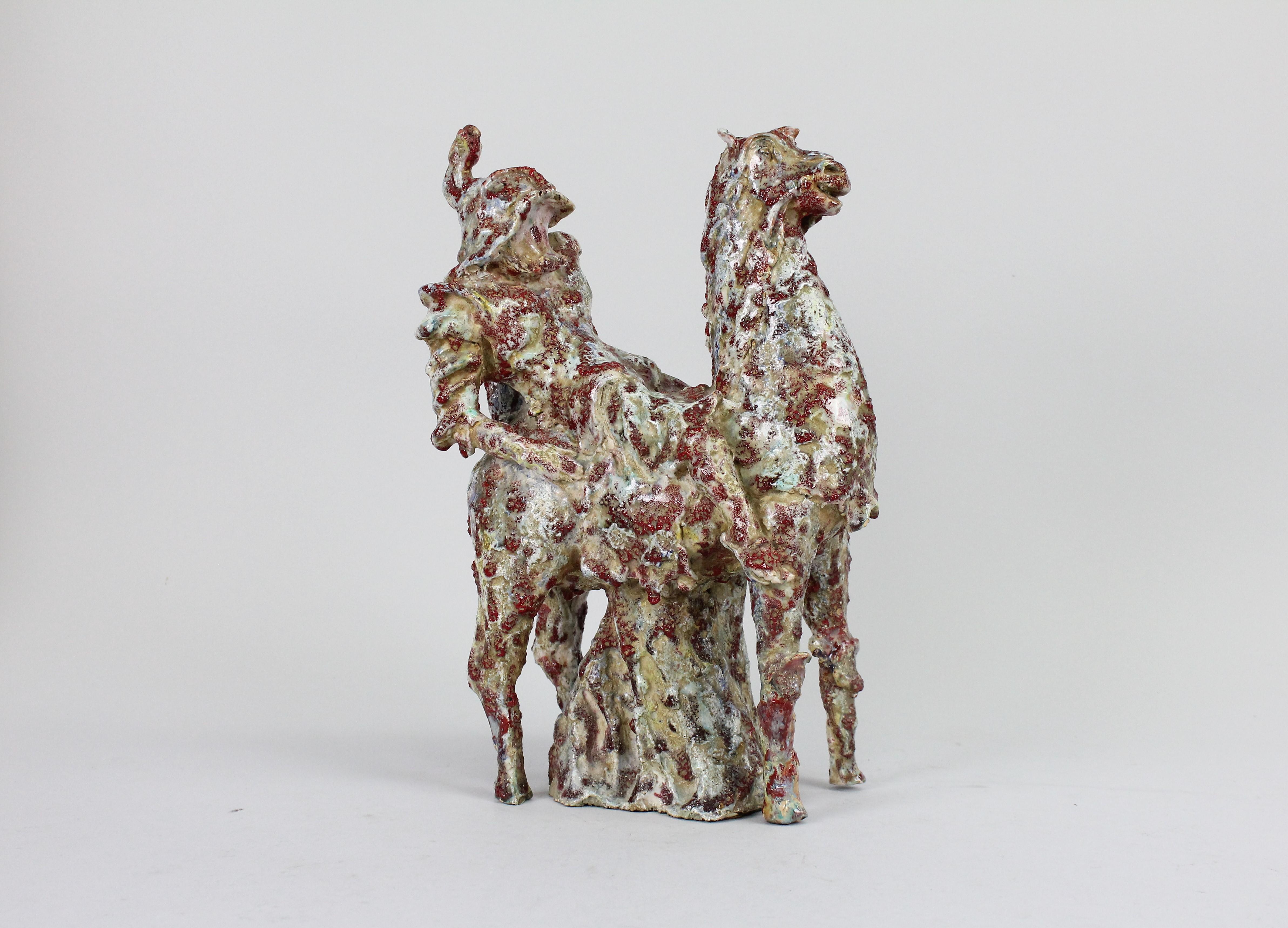 Marcello Fantoni Modernist Ceramic Equestrian Sculpture, Italy, 1949 3