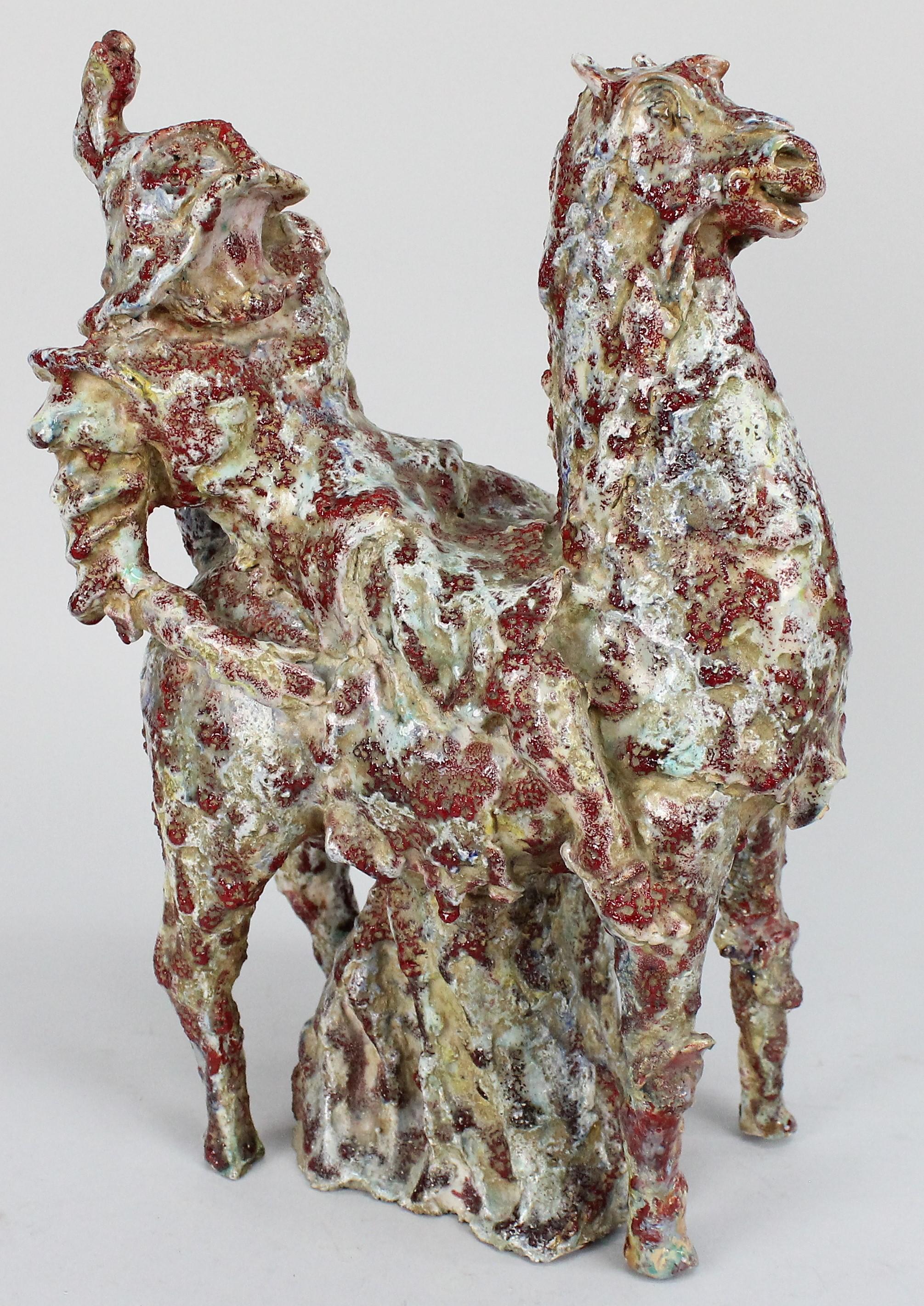 Marcello Fantoni Modernist Ceramic Equestrian Sculpture, Italy, 1949 4