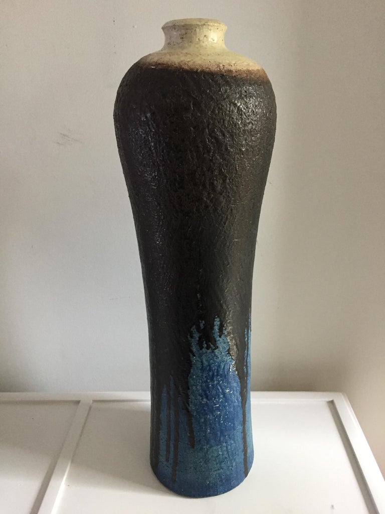 Mid-Century Modern Marcello Fantoni Monumental Ceramic Vase For Sale