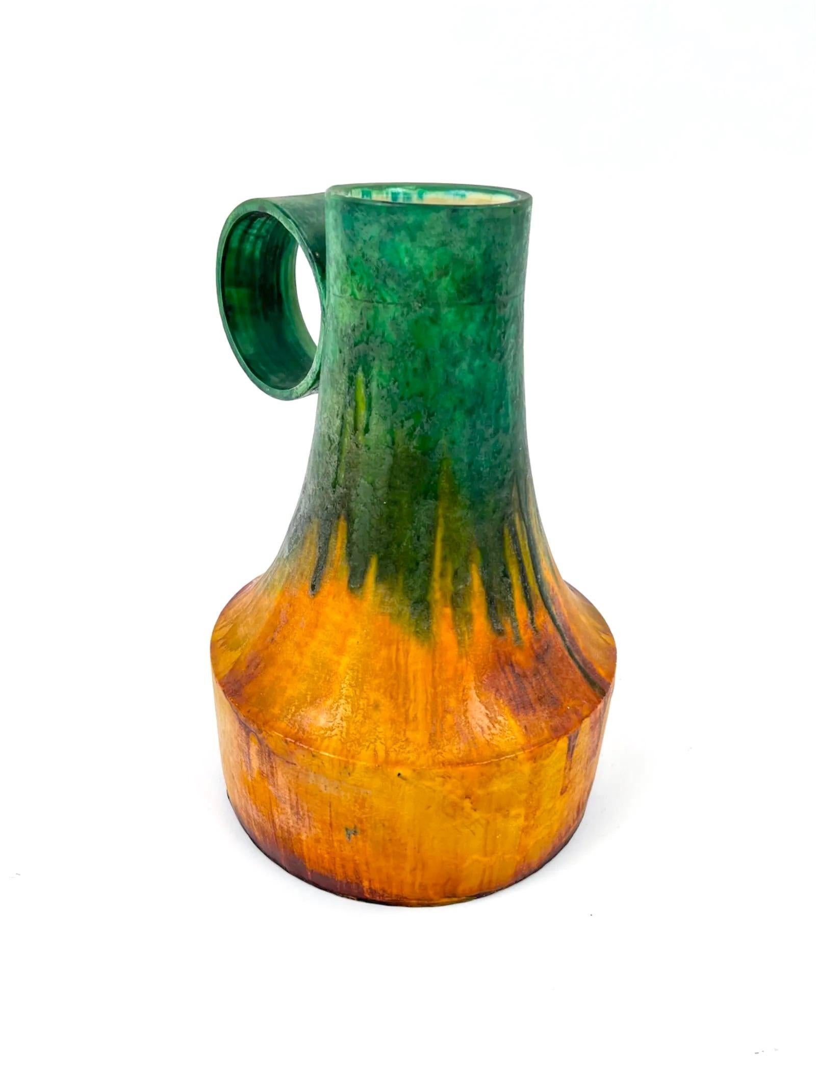 Mid-Century Modern Marcello Fantoni Monumental Tuscan Ewer, Ceramic Vase or Pitcher, Italy For Sale