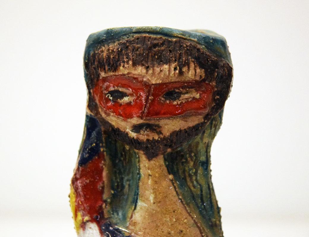 Paire de vases sculptures en céramique Marcello Fantoni, Arlequin et Colombine, années 1960 en vente 4