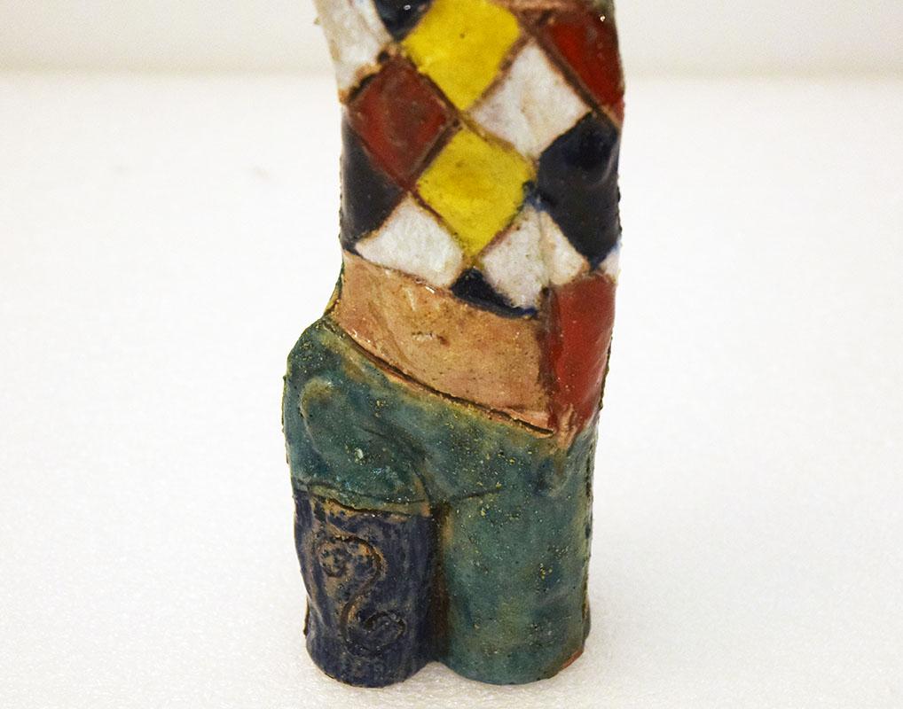 Paire de vases sculptures en céramique Marcello Fantoni, Arlequin et Colombine, années 1960 en vente 5
