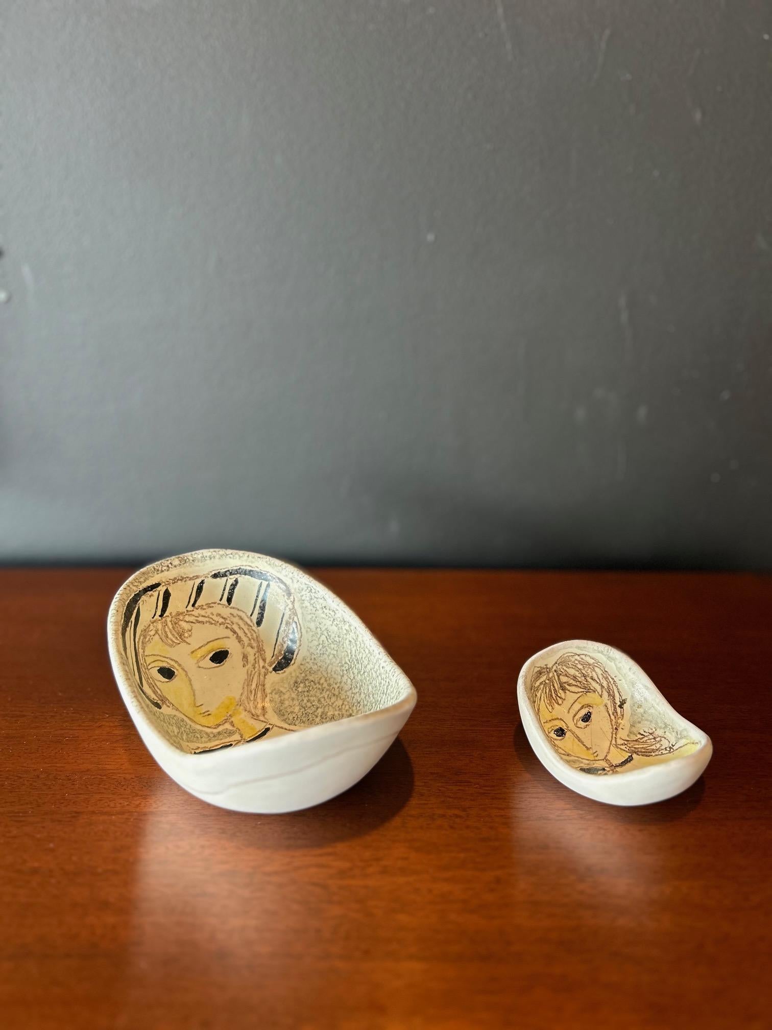 Marcello Fantoni Raymor Mid Century Italian Ceramic Bowls In Good Condition For Sale In Phoenix, AZ