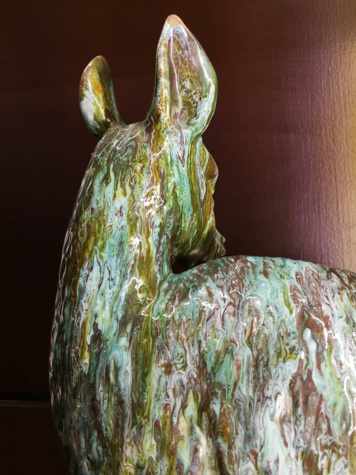 Italy Florence Ceramic Animal Goat Sculpture Signed Fantoni 20th century For Sale 3