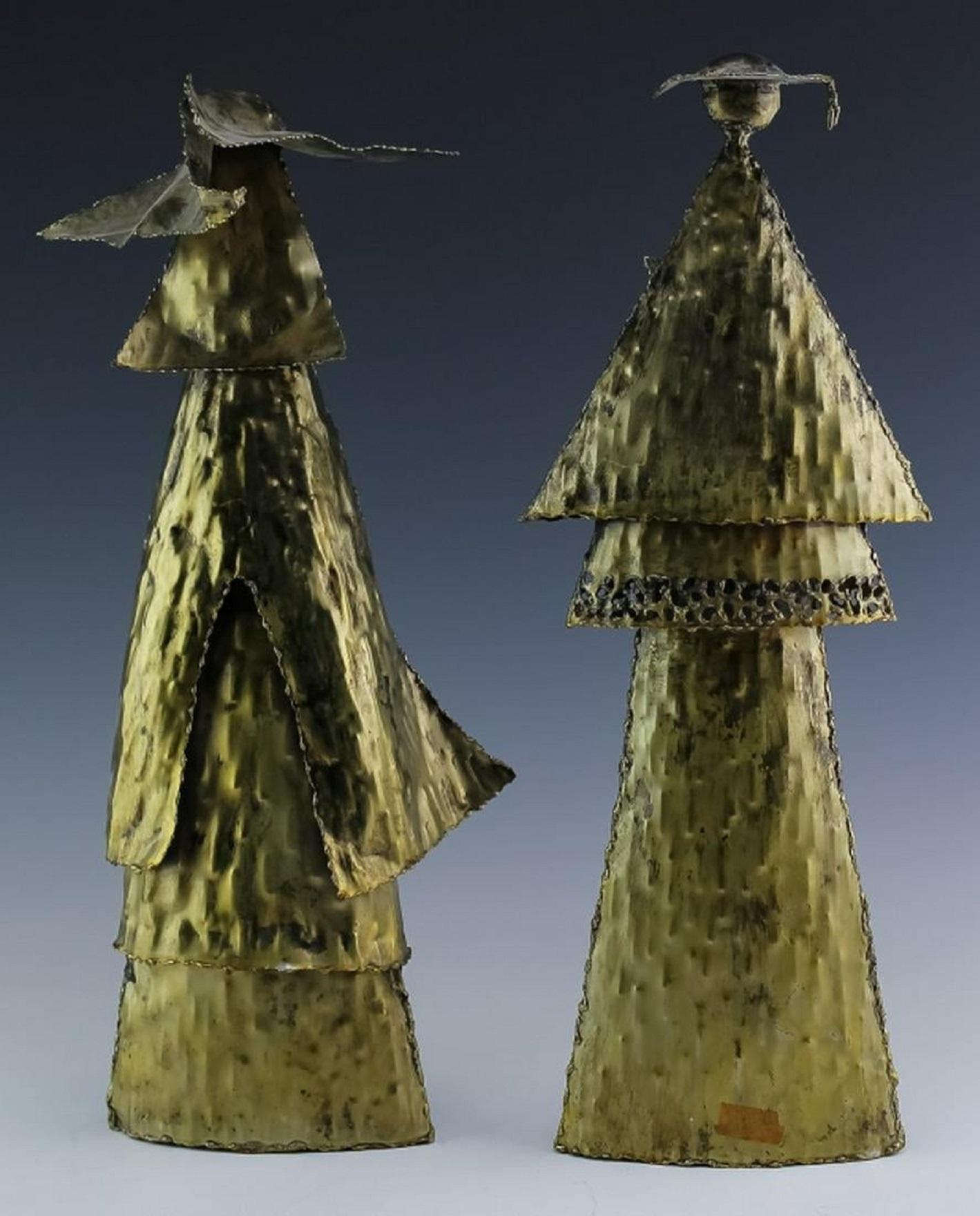 Marcello Fantoni Firenze Raymor Pair Figures Welded Brutalist Italian Sculpture For Sale 1