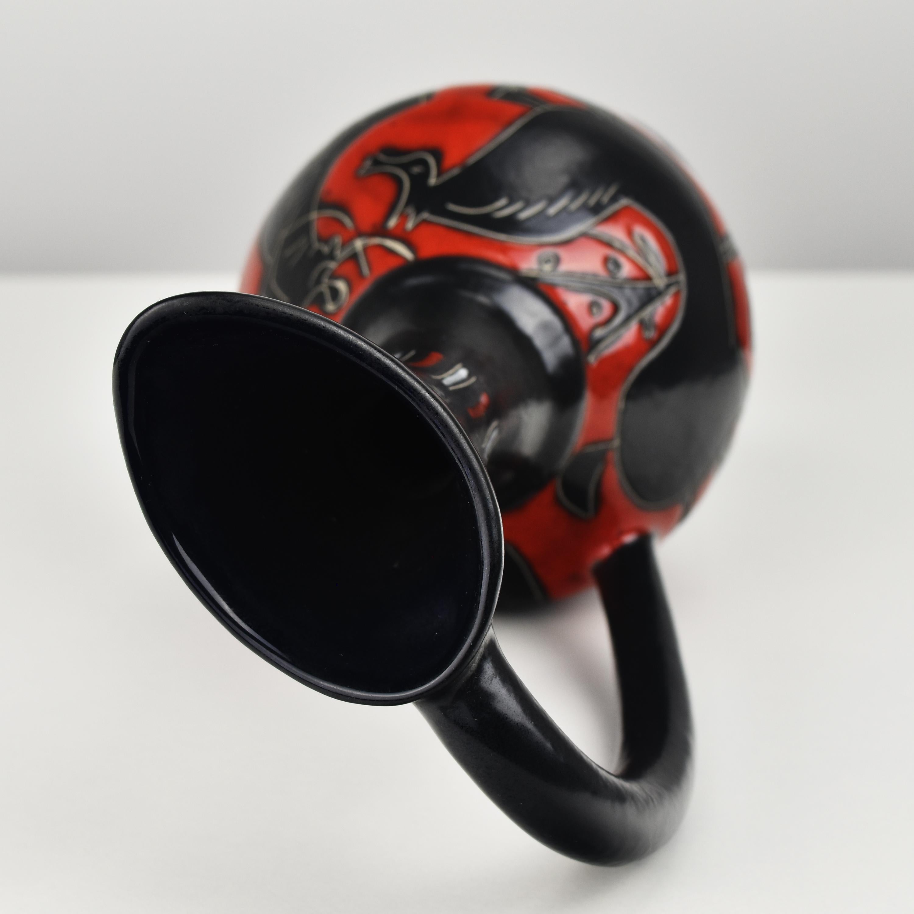 Marcello Fantoni Sgraffito Jug Vase Raymor Italy Pottery Ceramic In Good Condition For Sale In Bad Säckingen, DE