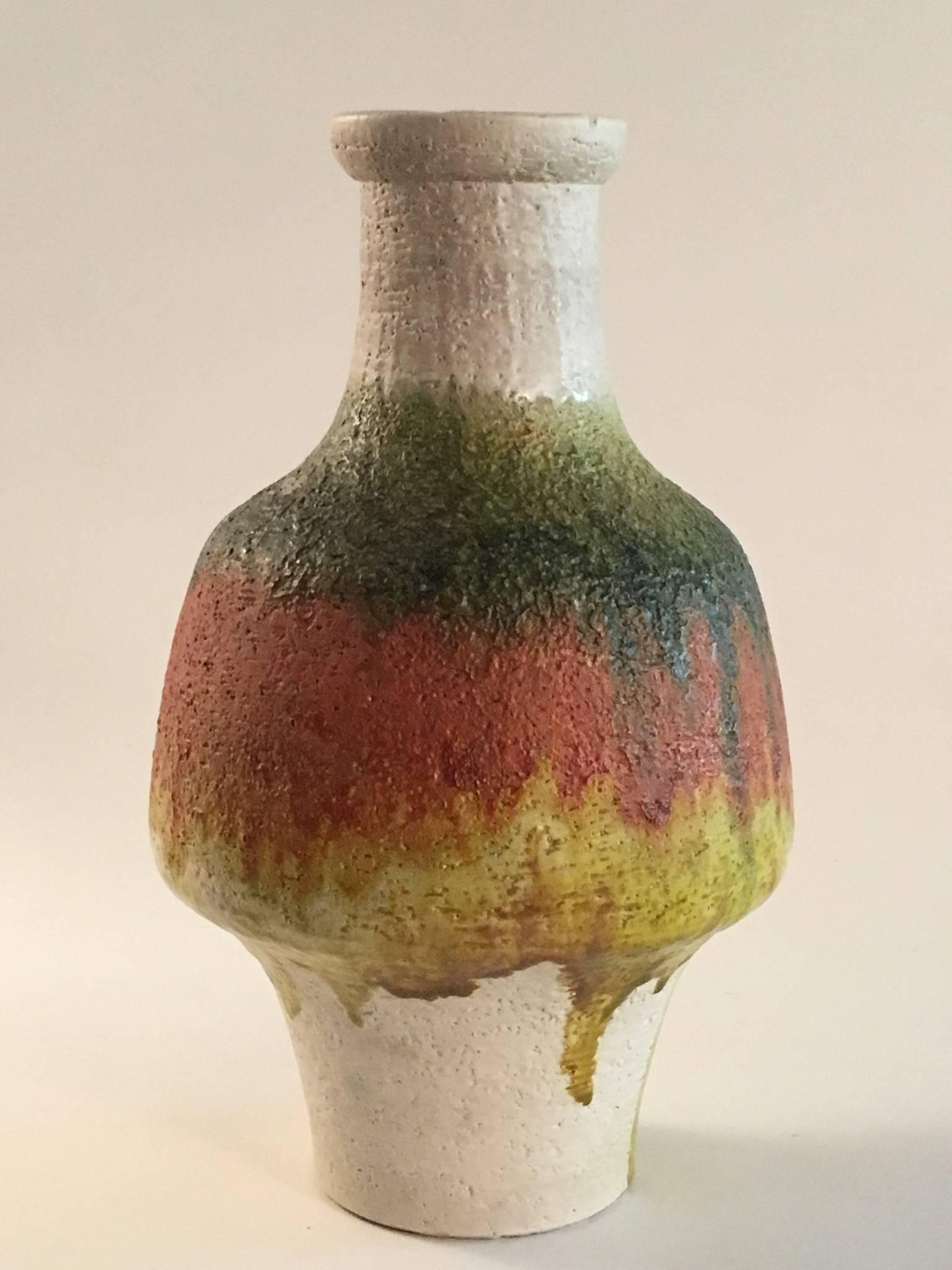 Marcello Fantoni Shaped Vase, Italy, circa 1960 Multi-Color In Excellent Condition For Sale In Pymble, NSW