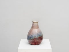 Marcello Fantoni Signed Large Brutalist Polychrome Ceramic Vase, 1960s