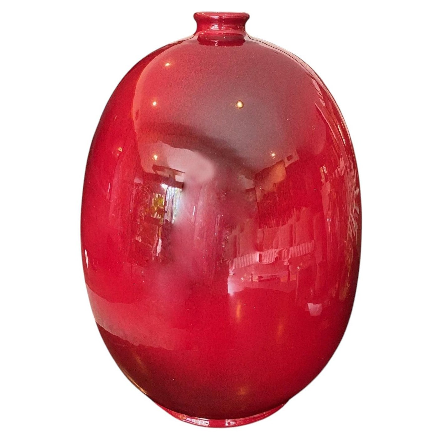 Marcello Fantoni Signed Mid-Century Italian Raymor Oxblood Glazed Ceramic Vase