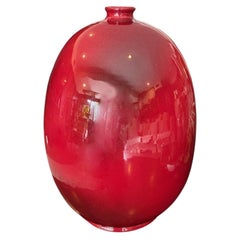 Marcello Fantoni Signiert Mitte des Jahrhunderts Italienisch Raymor Oxblood glasierte Keramik-Vase