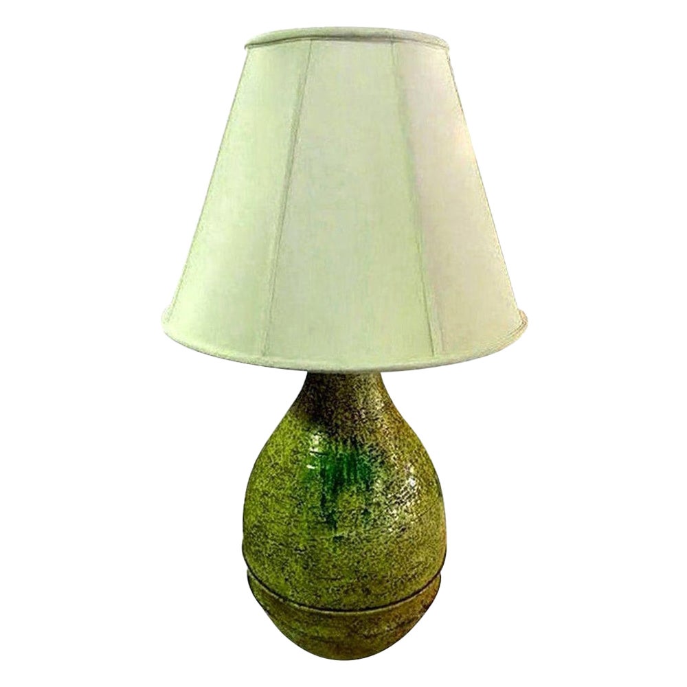 Marcello Fantoni, signierte italienische Raymor-Tischlampe aus glasierter Keramik mit Lavaglasur, Mid-Century