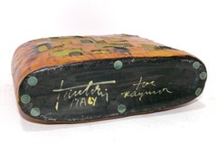 Marcello Fantoni Jarrón de cerámica firmado con diseño abstracto Mid Century Modern