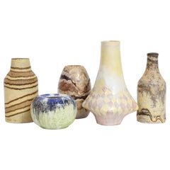 Antique Marcello Fantoni Small Ceramic Vases, circa 1960s - 1970s