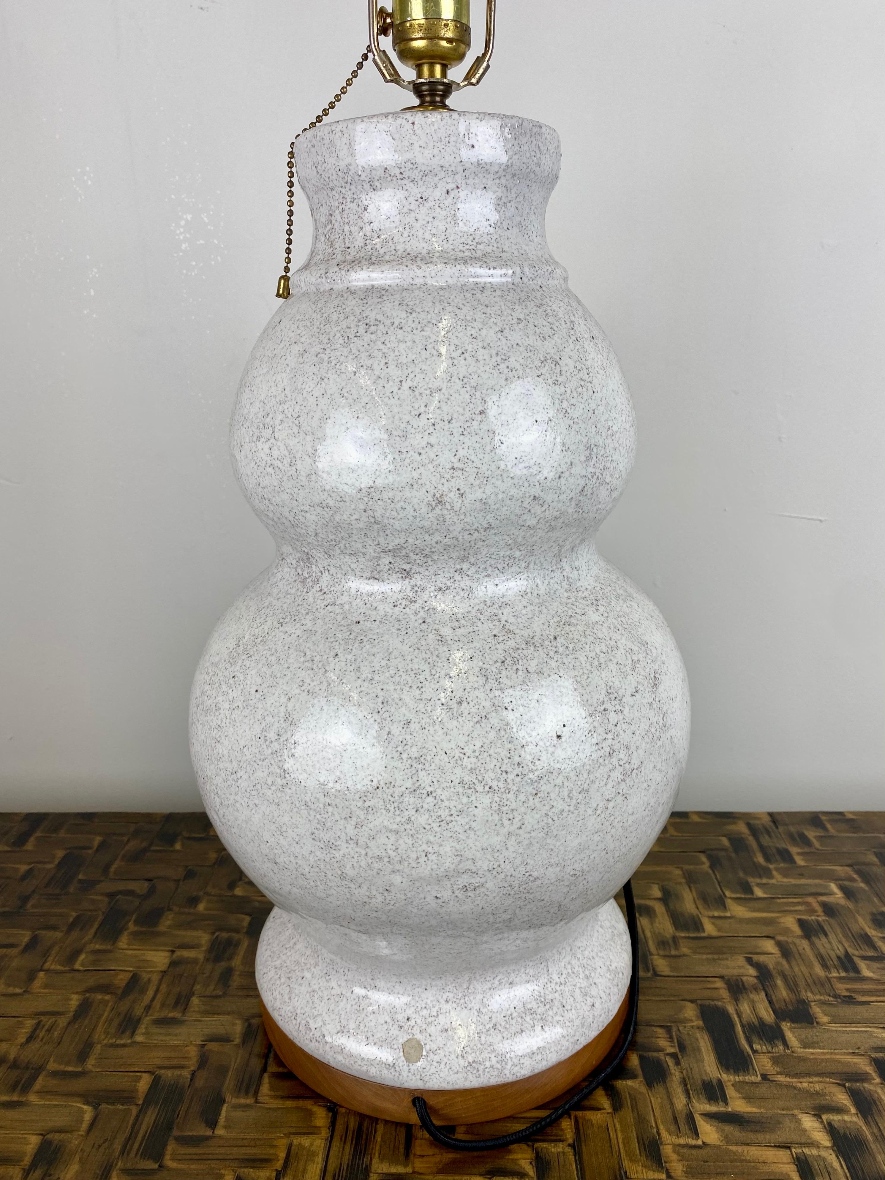Italian Marcello Fantoni Speckled Grey Glaze Pottery Lamp, Italy For Sale