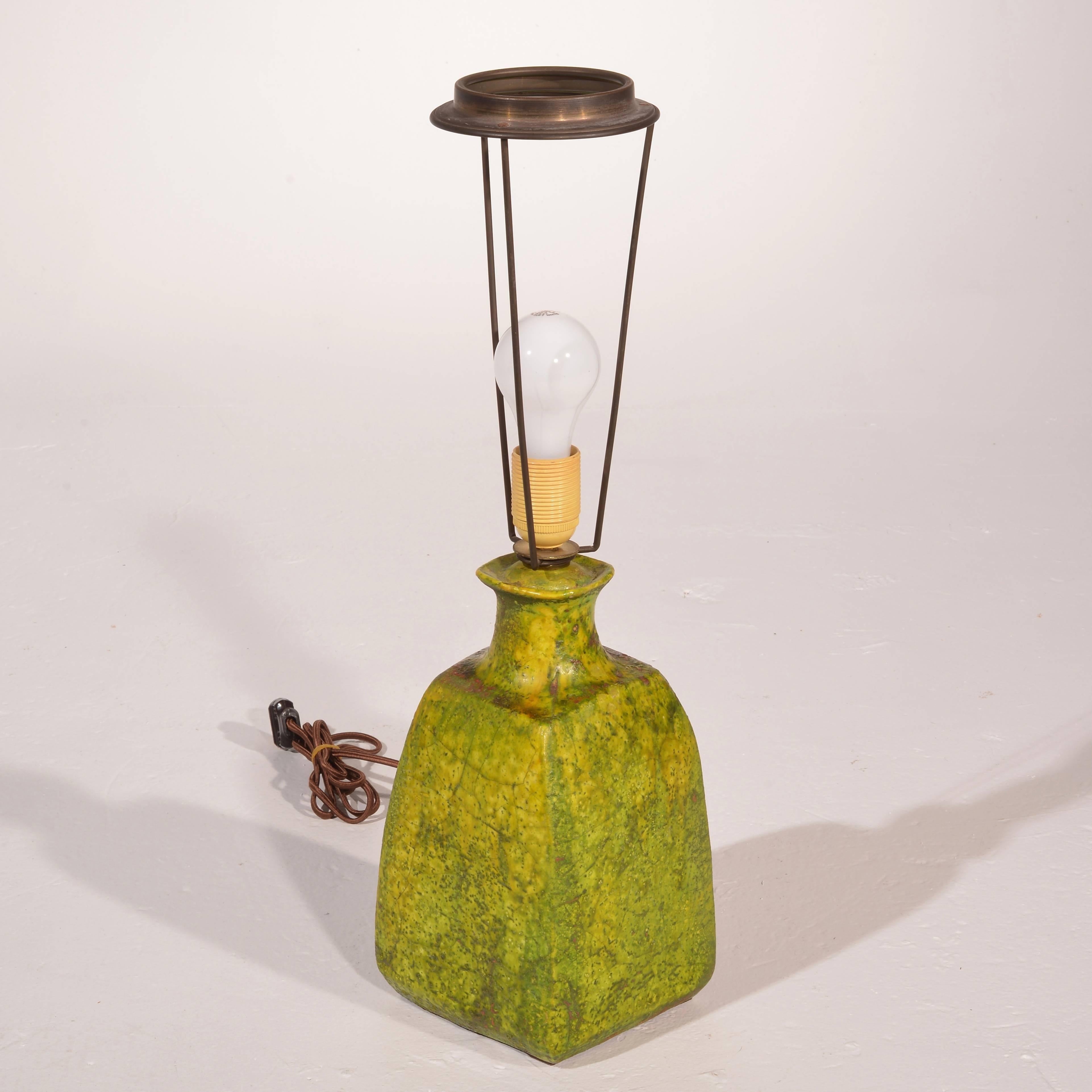 Marcello Fantoni Studio Ceramic Table Lamp In Excellent Condition For Sale In Los Angeles, CA