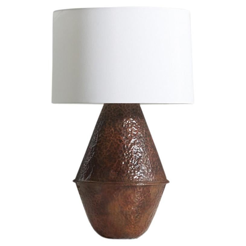 Marcello Fantoni, Table Lamp, Hammered Copper, Italy, 1960s