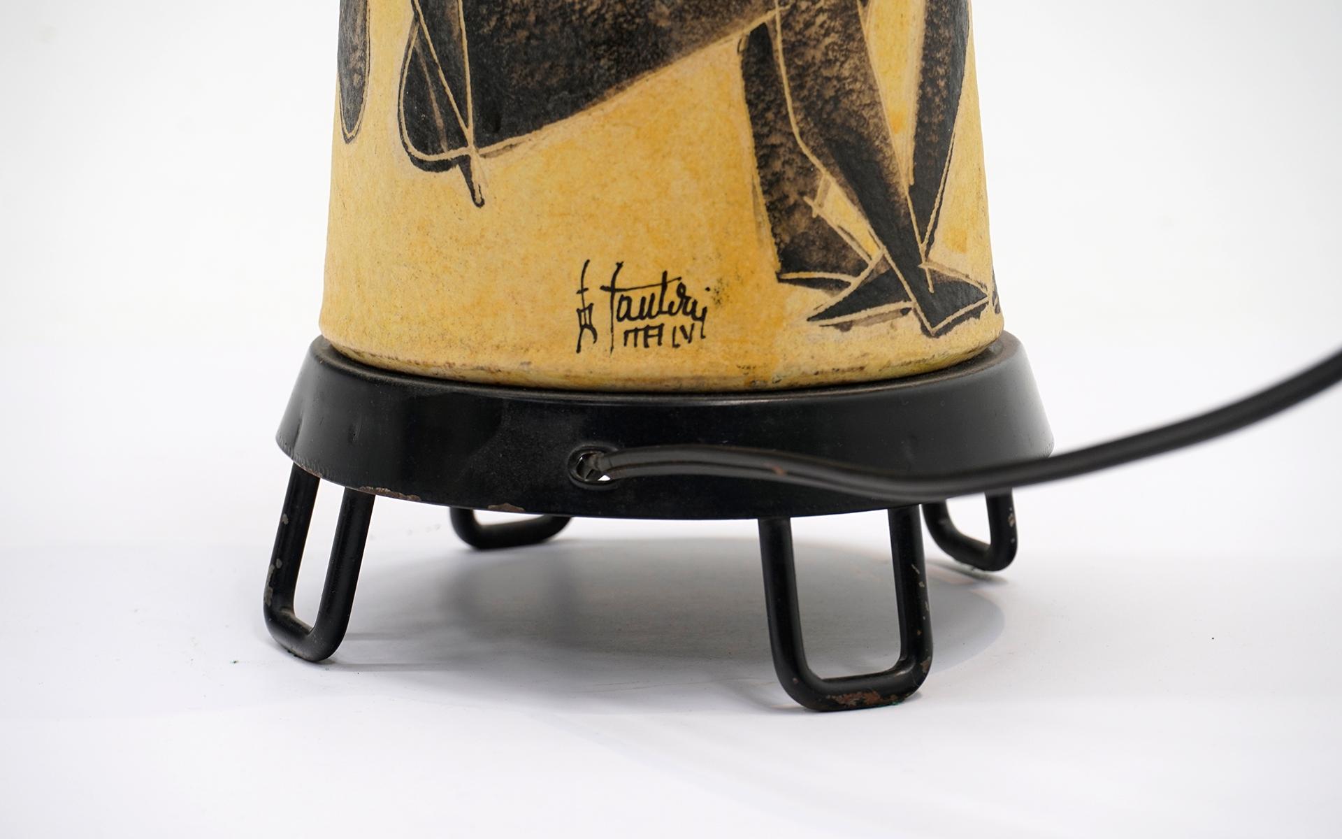 Lampe de bureau Marcello Fantoni, danseurs figuratifs peints à la main, originale, signée Bon état - En vente à Kansas City, MO