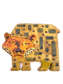 Marcello Fantoni Tiger Ceramic Wall Plaque