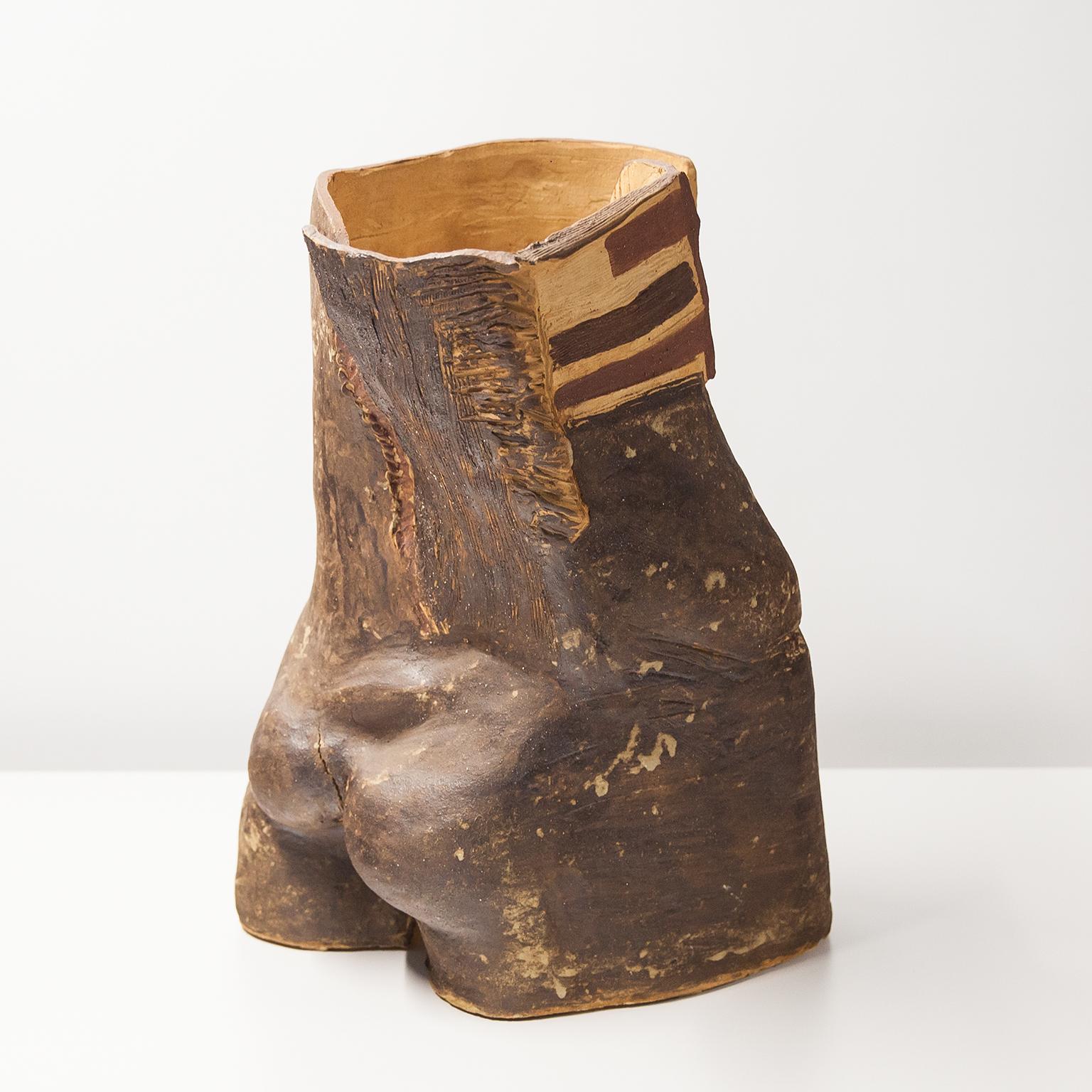 Italian Marcello Fantoni Unique Sculptural Ceramic Object Torso 1986 For Sale