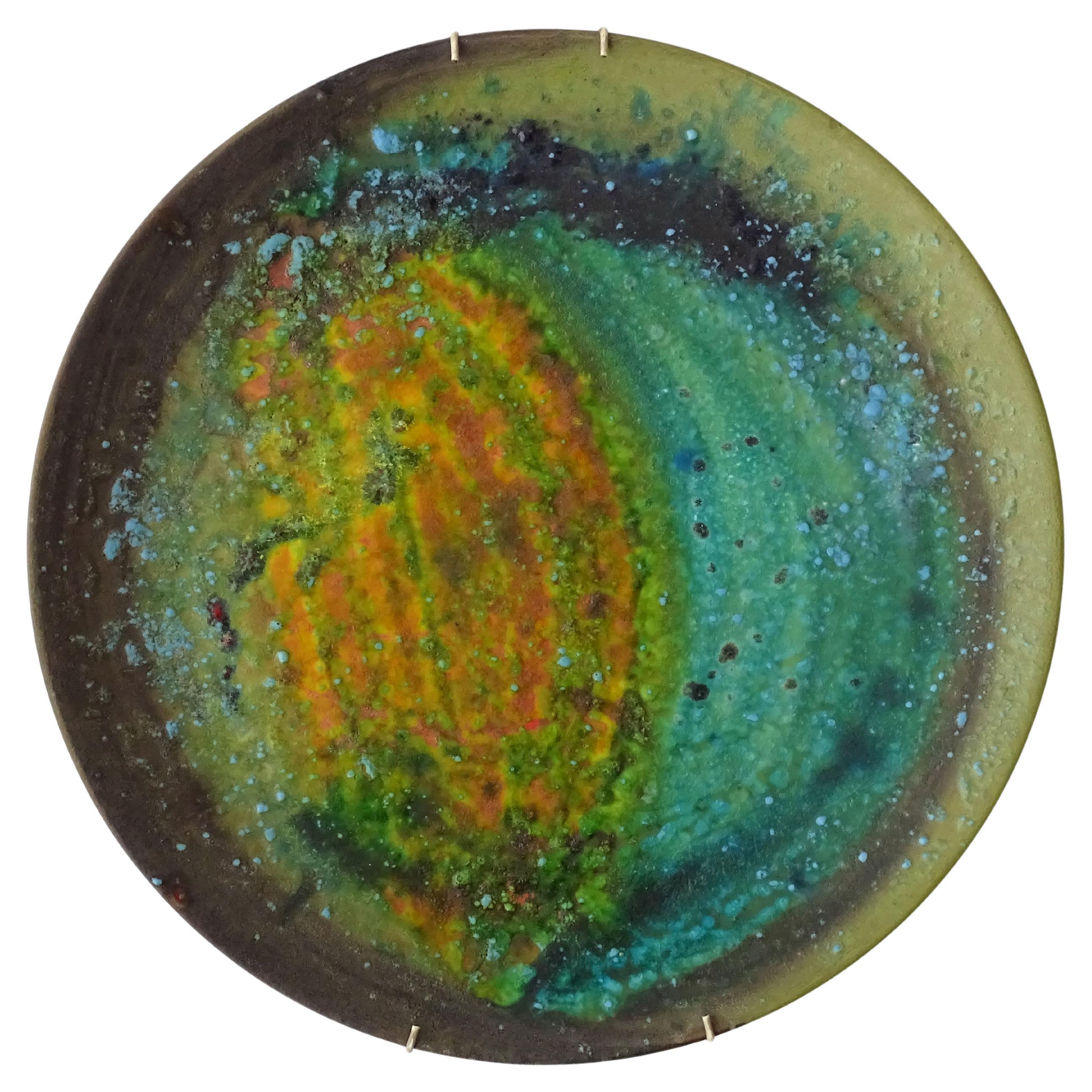 Marcello Fantoni Unusual Modernist Ceramic Wall Plate, Italy 1950s For Sale