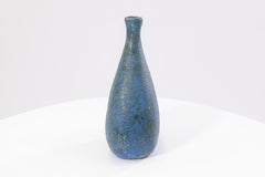 Marcello Fantoni Vase c. 1950s Signed Modernist Textured Volcanic Glazed Ceramic