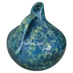 Marcello Fantoni Vintage Blue Pitcher in Ceramic, Signed