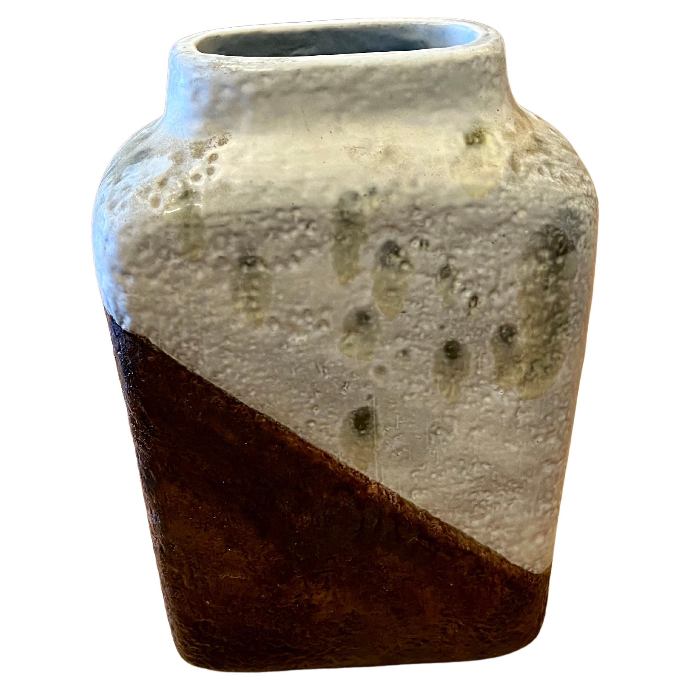 Marcello Fantoni Volcanic Glazed Large Rare Ceramic Vase 1955 Italy  In Excellent Condition For Sale In San Diego, CA