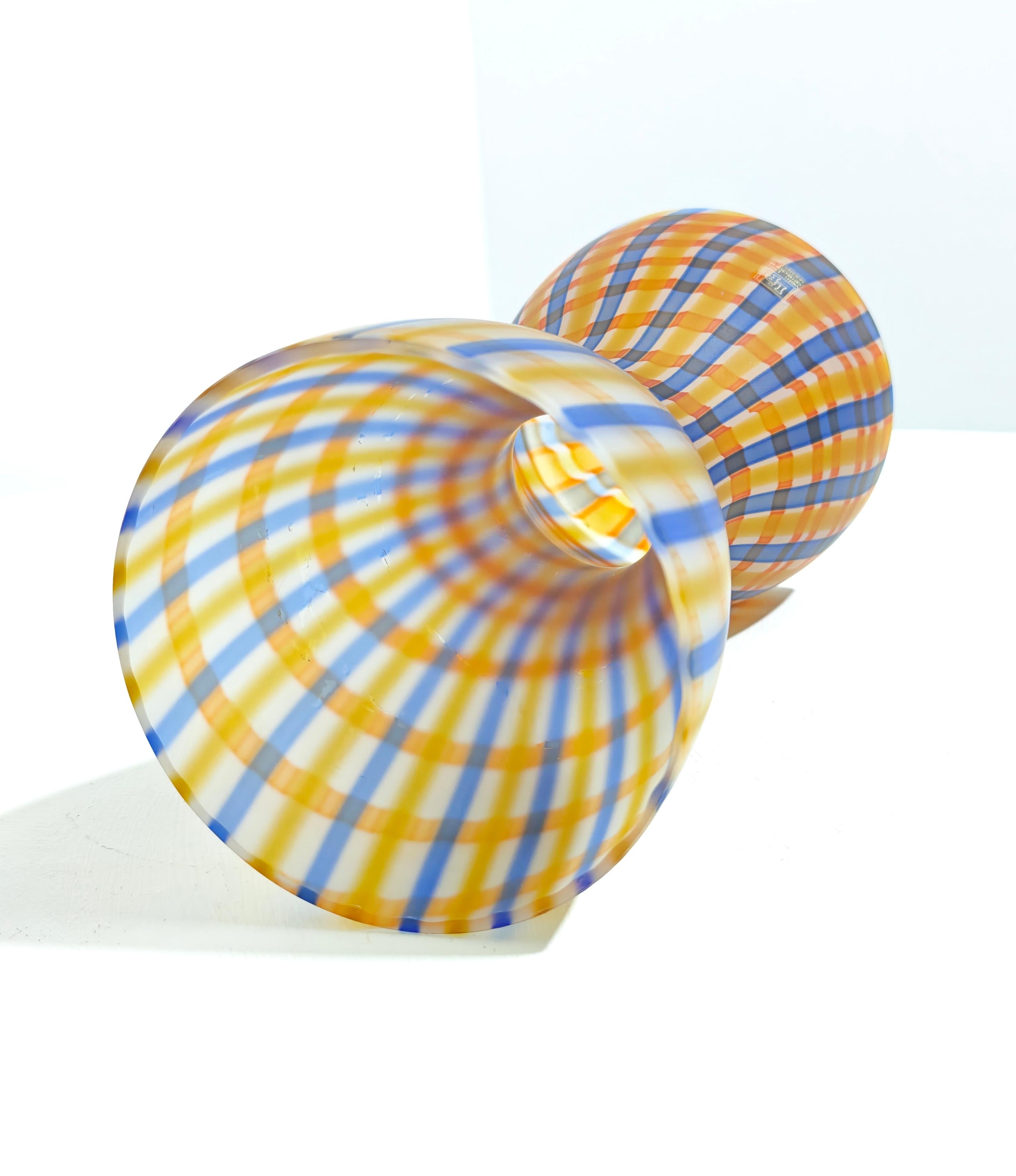 Marcello Furlan per Lip Murano Italia 89s Vaso in vetro soffiato decorato metà secolo in vendita 4