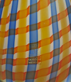 Marcello Furlan for Lip Murano Italy 89s Decorated Blown Glass Vase Mid-Century