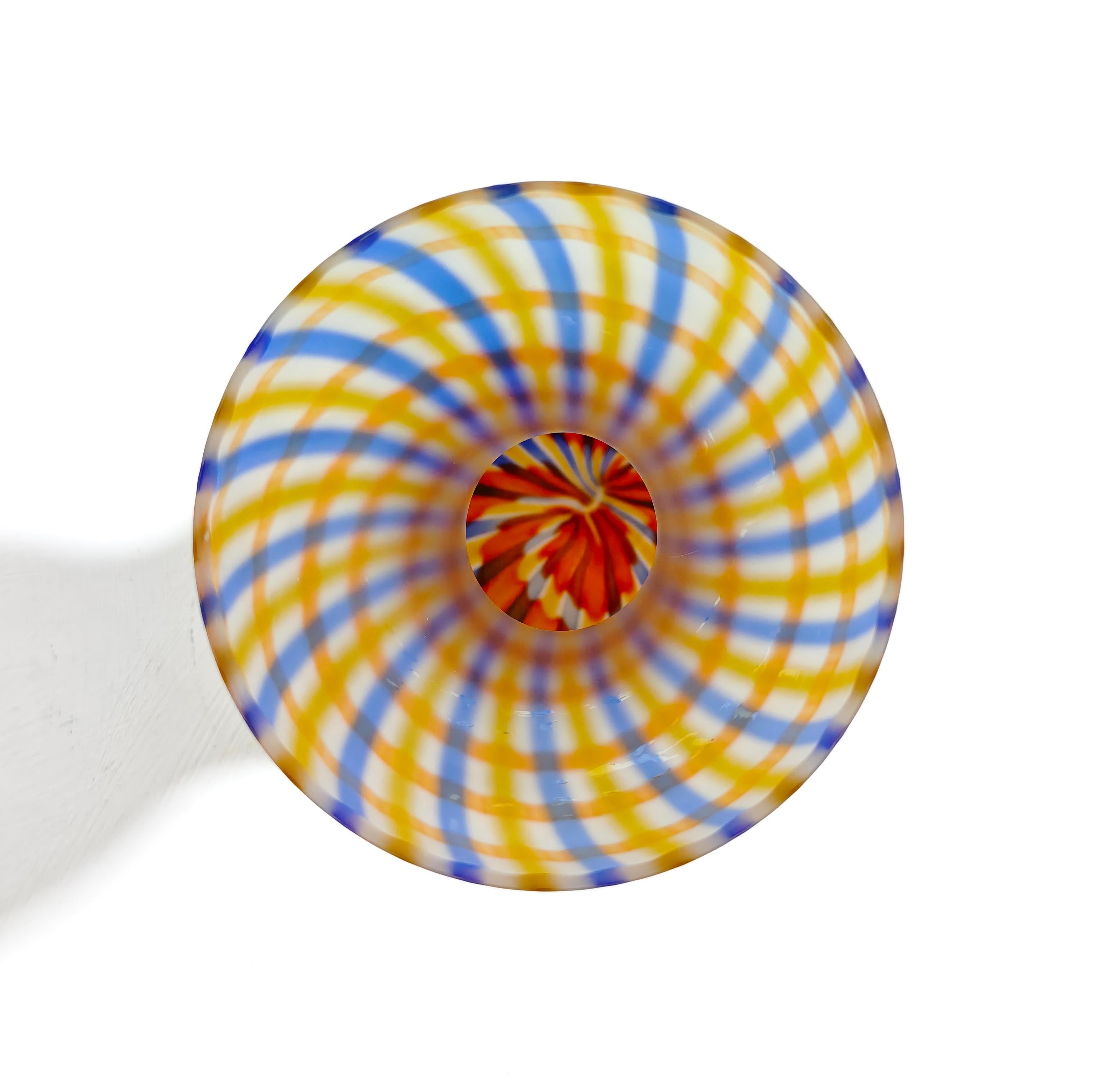 Marcello Furlan per Lip Murano Italia 89s Vaso in vetro soffiato decorato metà secolo in vendita 1