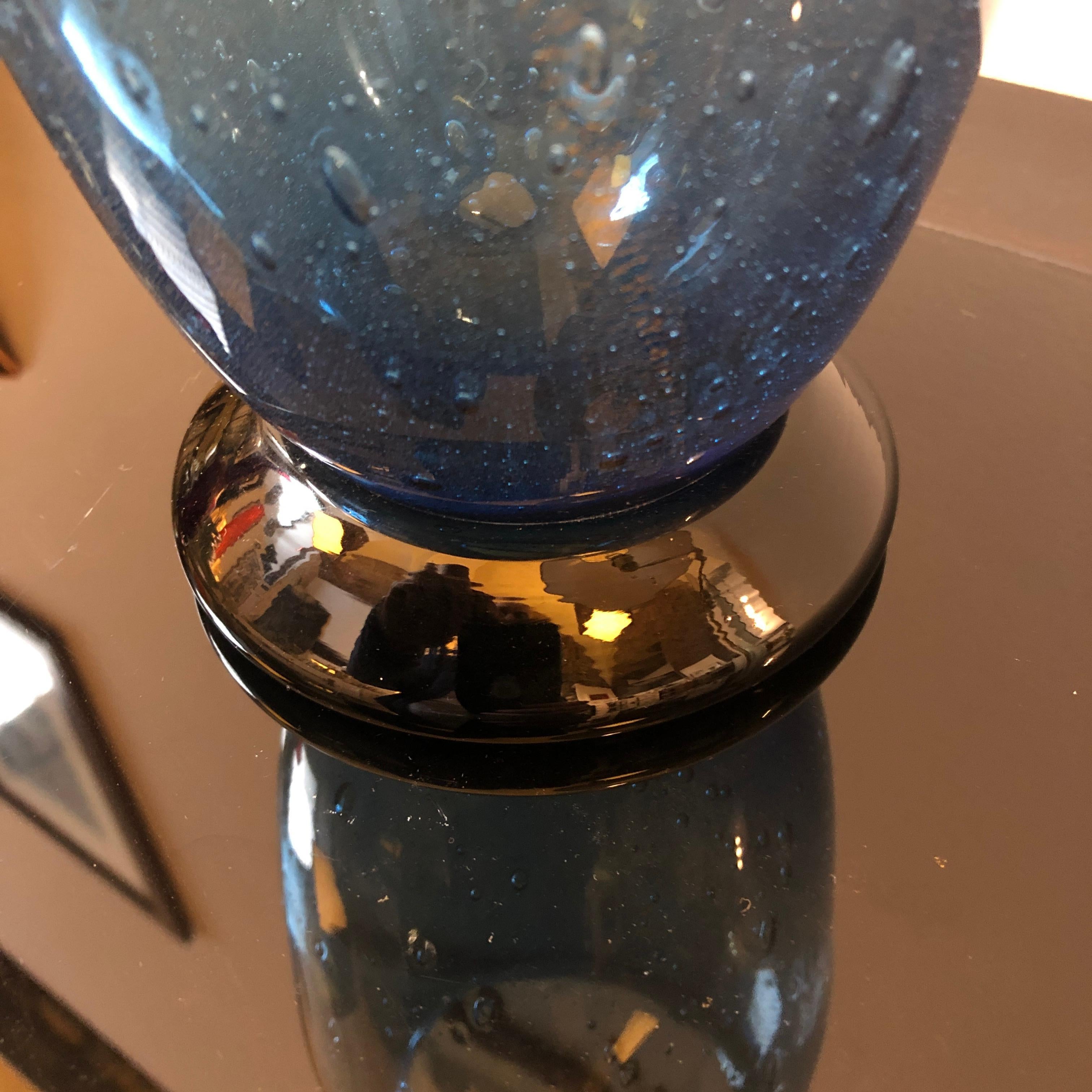 Marcello Furlan for L.I.P. Vintage Black and Blue Murano Glass Vase, 1970 In Good Condition In Aci Castello, IT