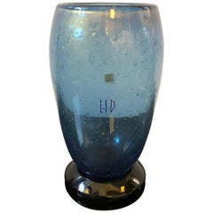 Marcello Furlan for L.I.P. Vintage Black and Blue Murano Glass Vase, 1970