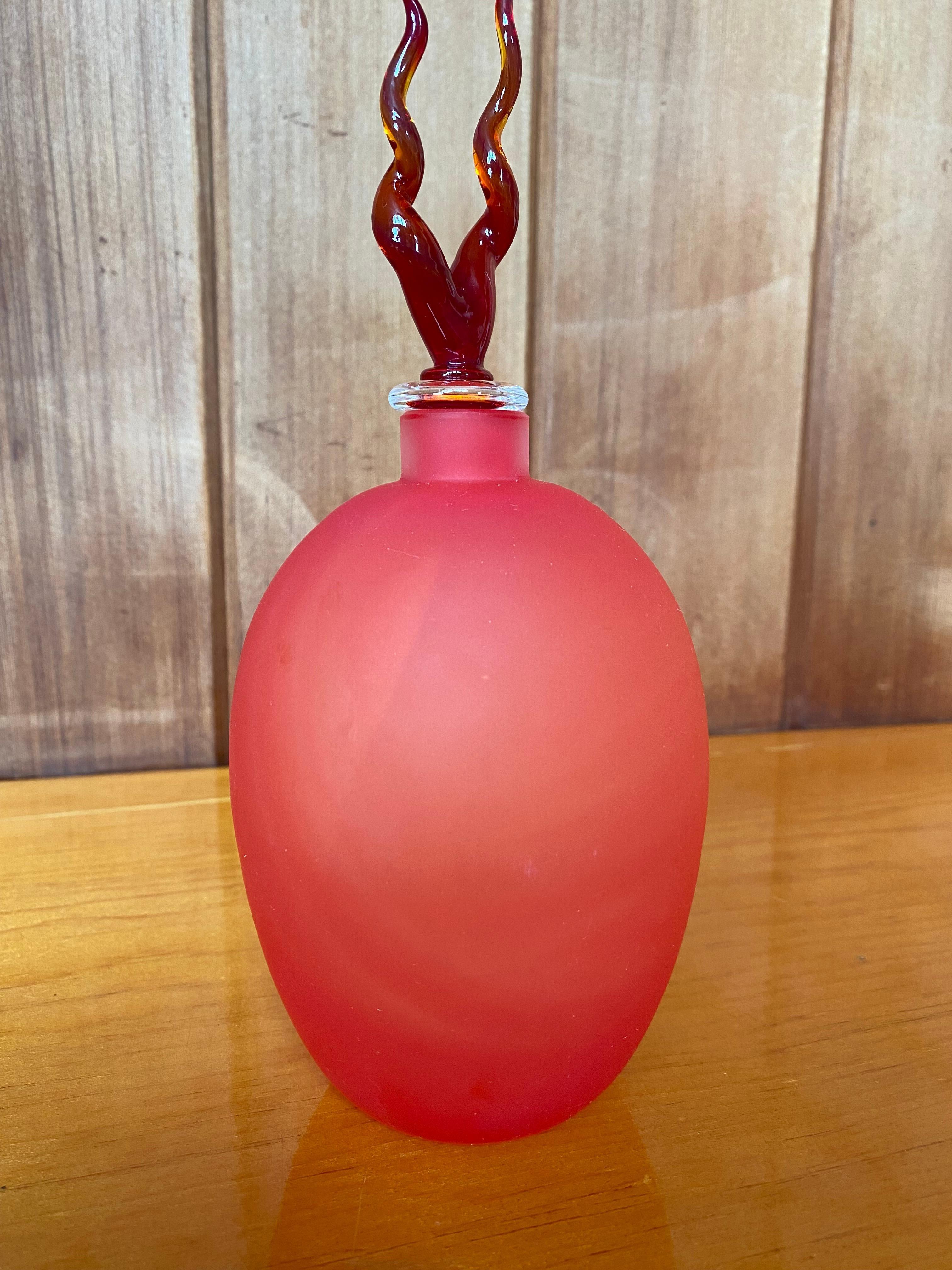 Marcello Furlan LIP Manifattura del Vetro Red Murano Glass Bottle 1