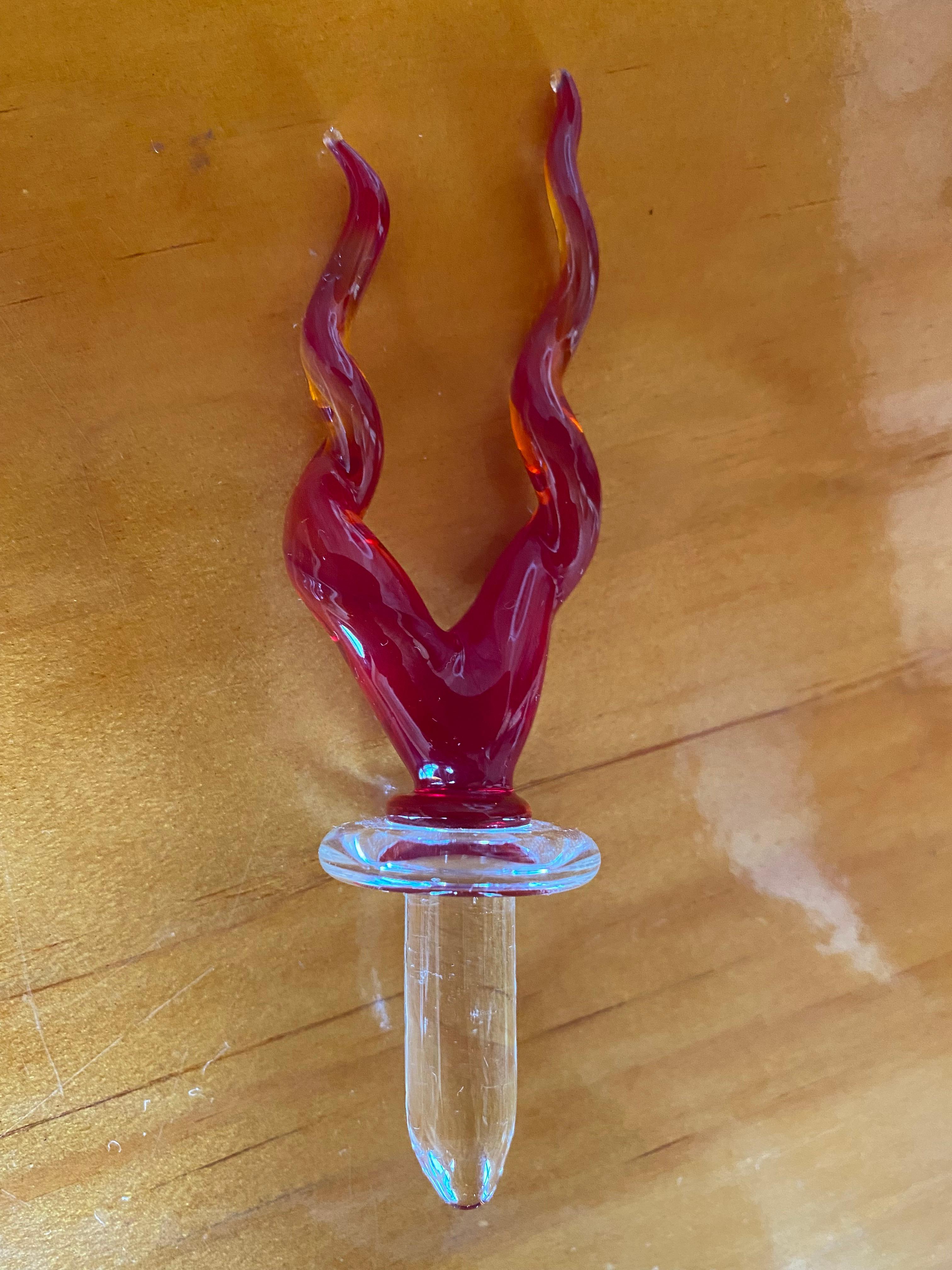 Marcello Furlan LIP Manifattura del Vetro Red Murano Glass Bottle 3